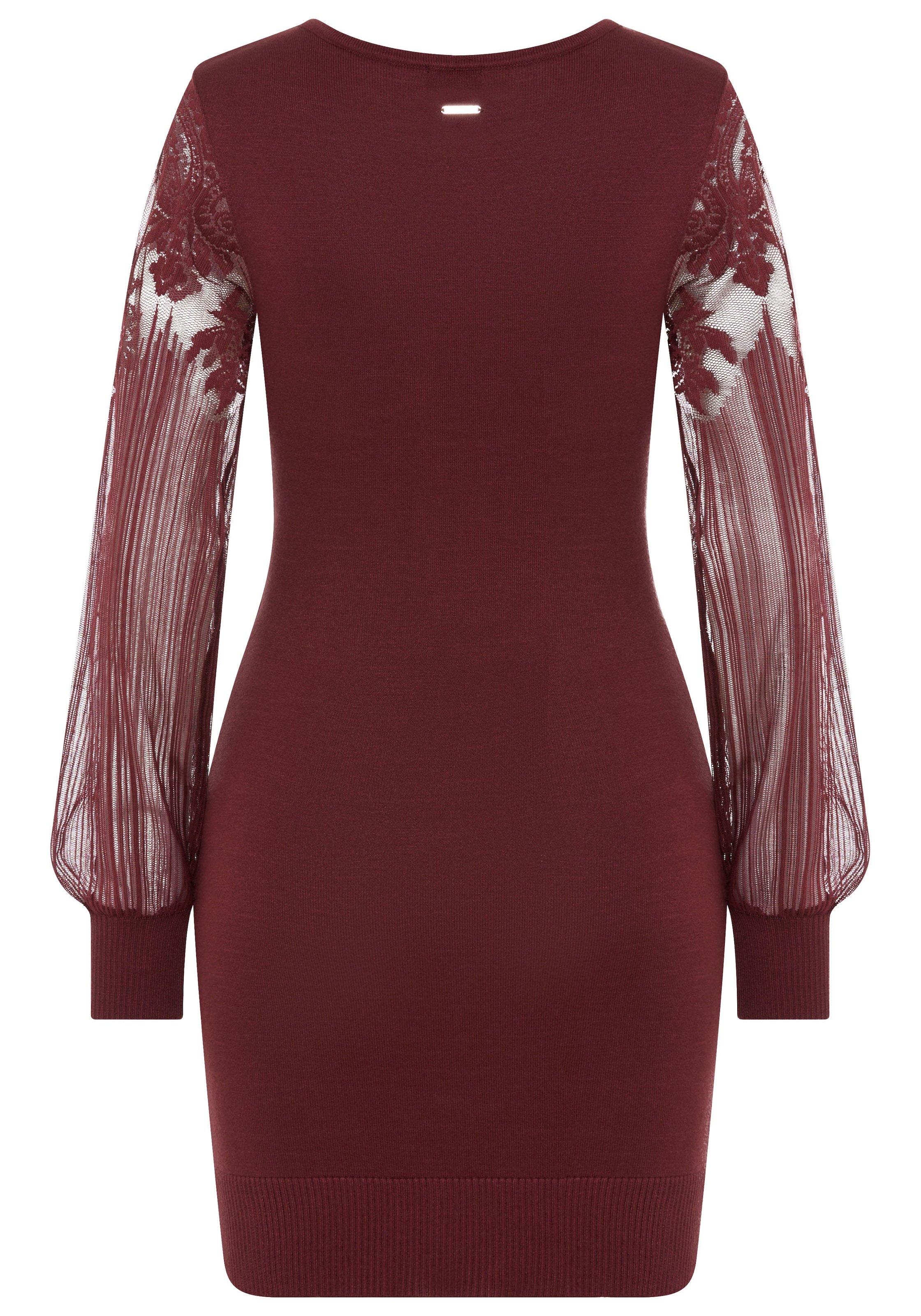 Laura Scott Strickkleid, mit edlen Spitzenärmeln und tiefem V-neck
