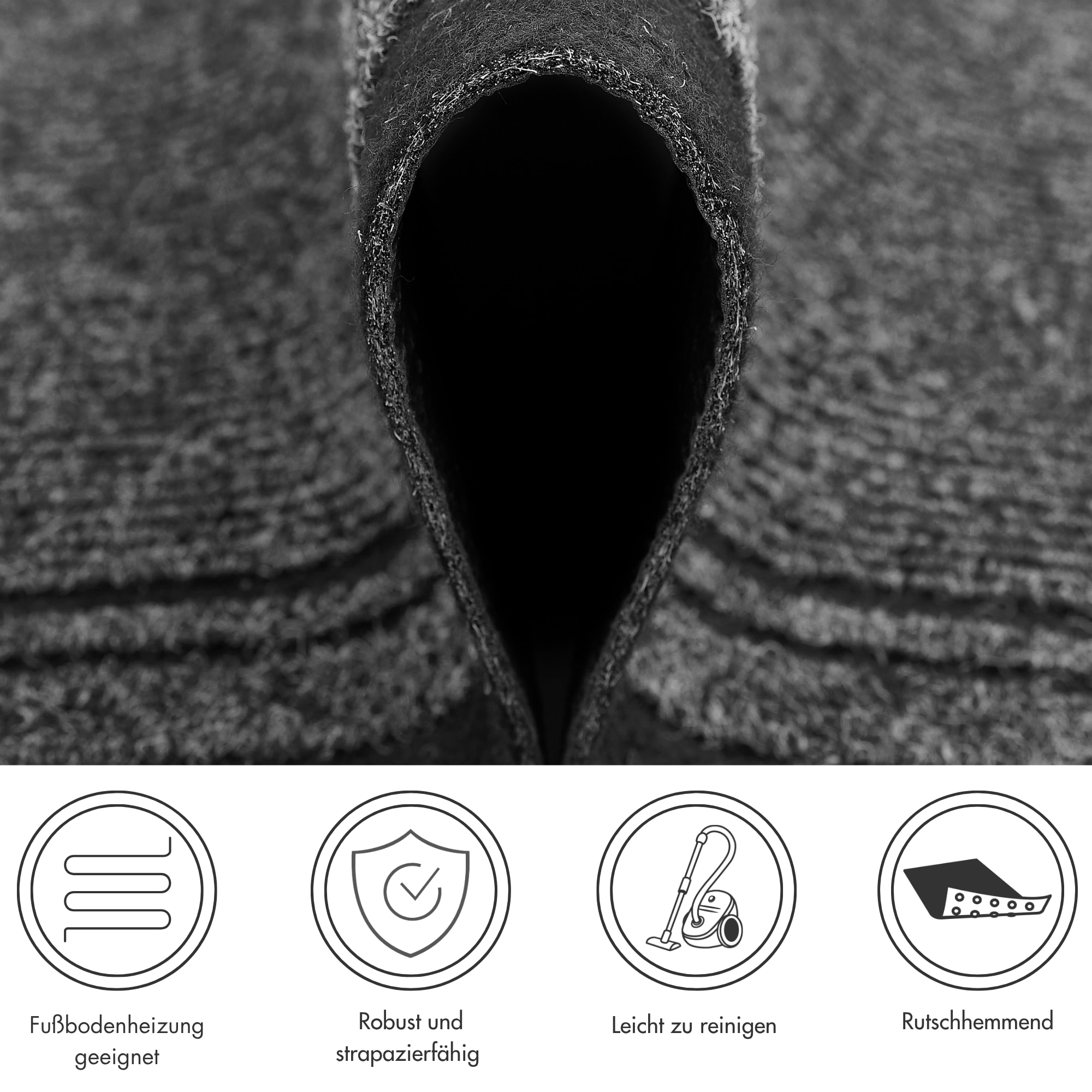 Andiamo Läufer »Mitch, Made in Belgium«, rechteckig, 6 mm Höhe, Schmutzfangläufer, meliert, mit Bordüre, In- und Outdoor geeignet
