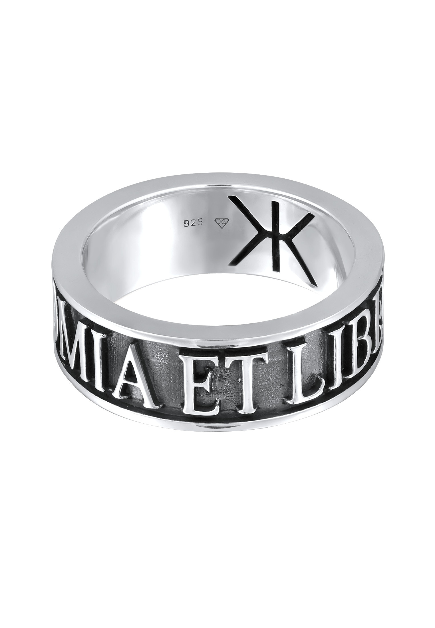 Kuzzoi Silberring »Ring Herren Bandring Schriftzug 925 Silber oxidiert«