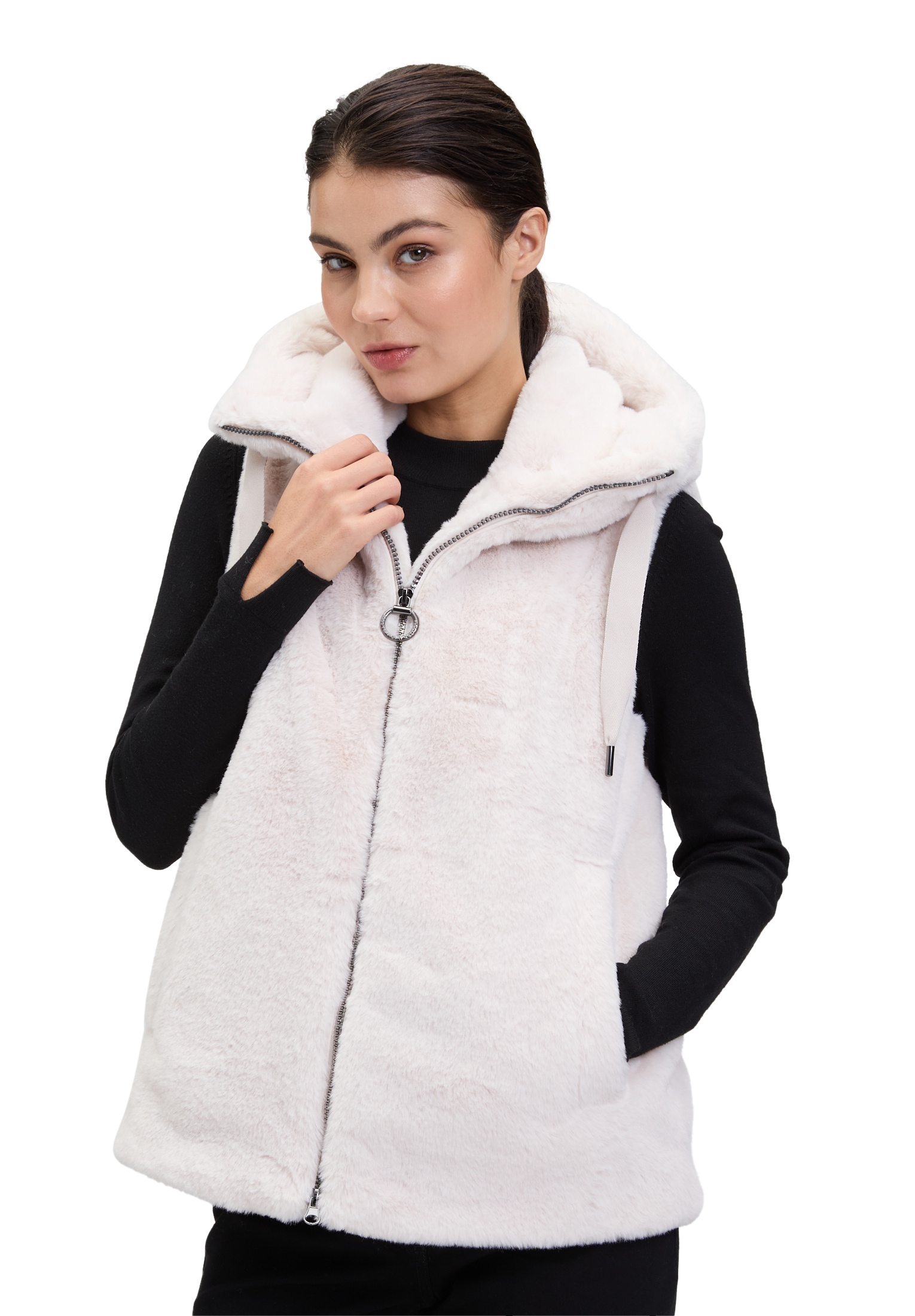 Betty Barclay Fellimitatweste »Plüschweste mit Kapuze«
