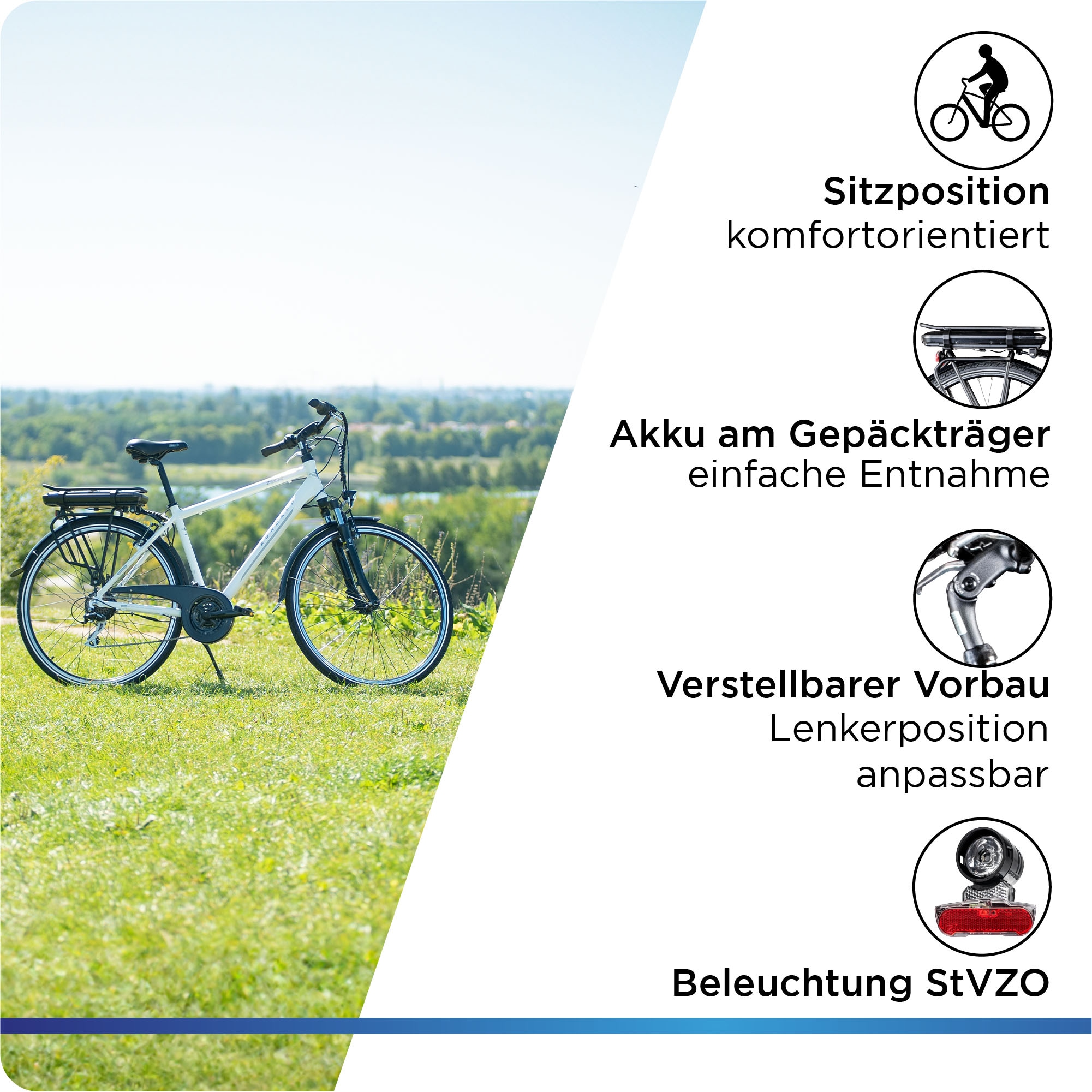 Zündapp E-Bike »Z802 Herren«, 21 Gang, Shimano, Altus RD-M310, Heckmotor 250 W, Pedelec, Elektrofahrrad für Damen u. Herren