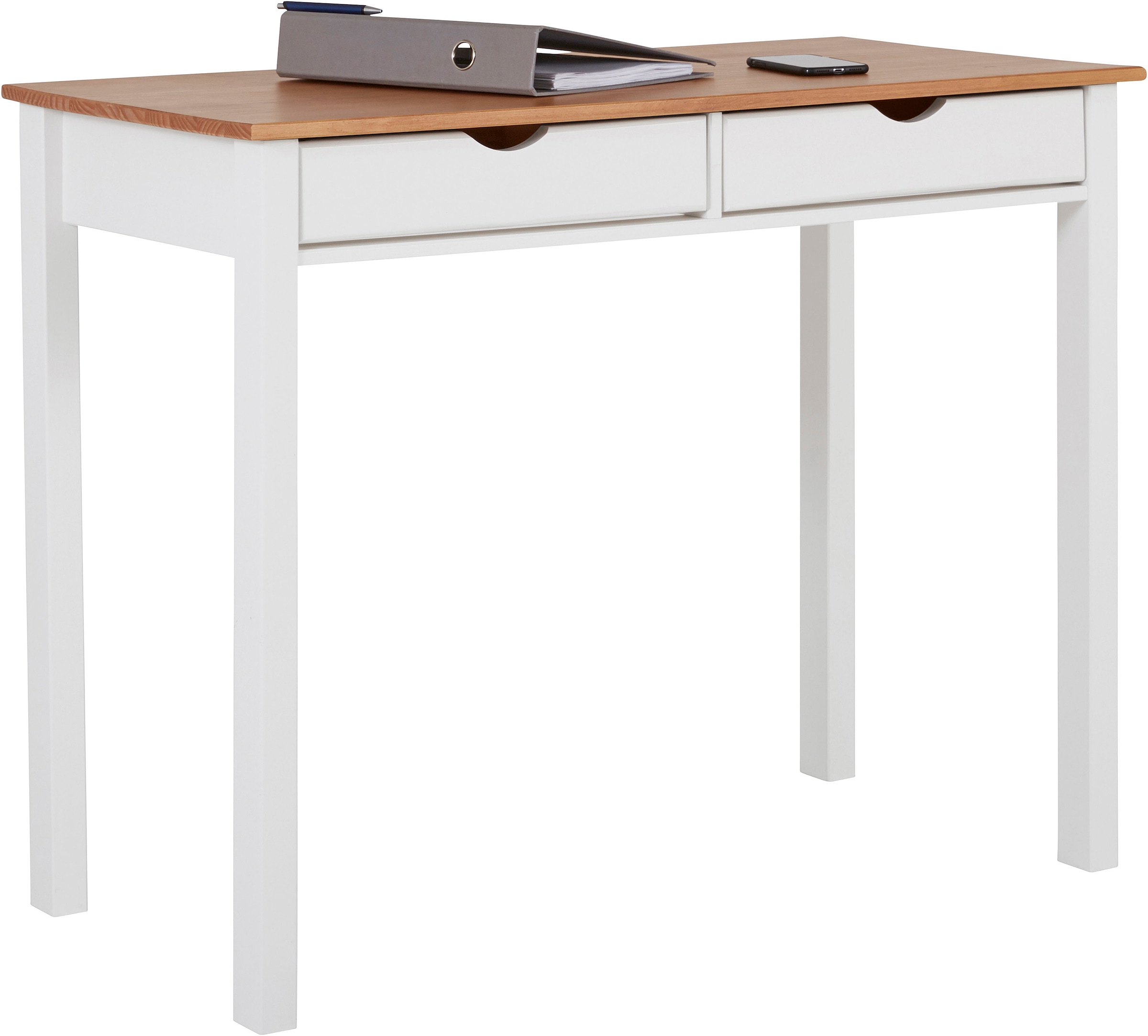 Home affaire Schreibtisch "Gava" massives Kiefernholz, für das home office, Breite 100/120/140 cm