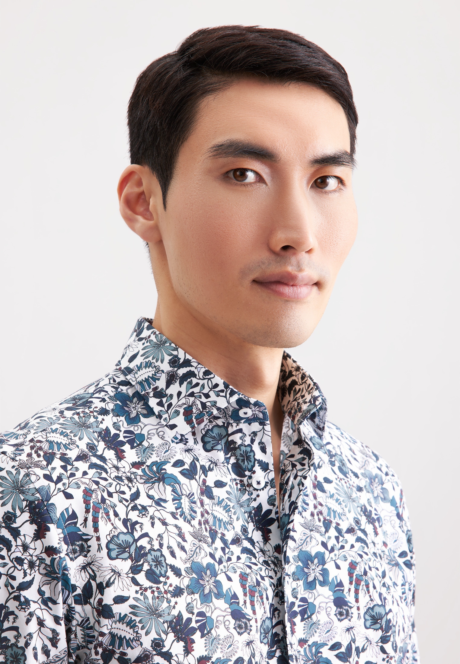 seidensticker Businesshemd »Schwarze Rose« Slim 1/1 Kentkragen Geblümt