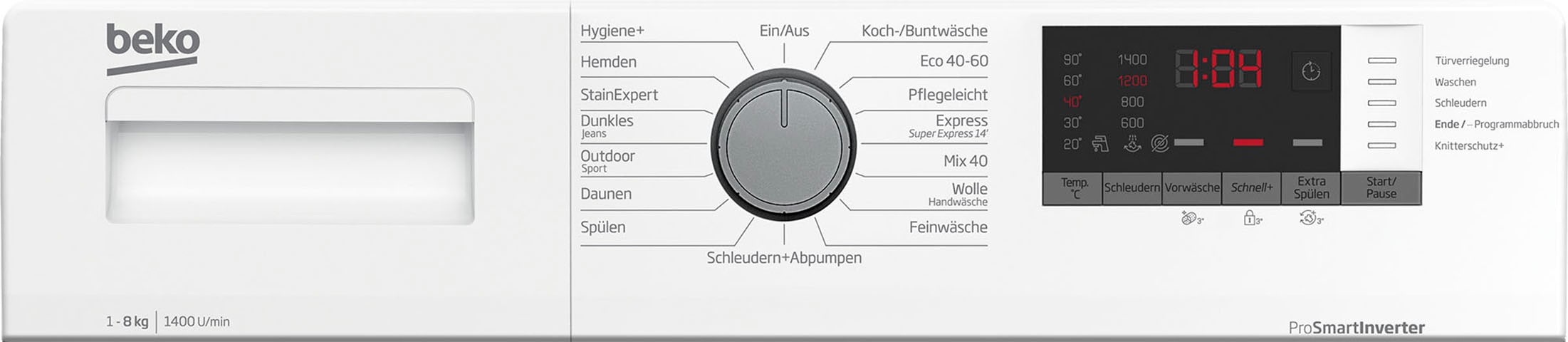 BEKO Waschmaschine »WMO822A 7001440096«, 8 kg, 1400 U/min