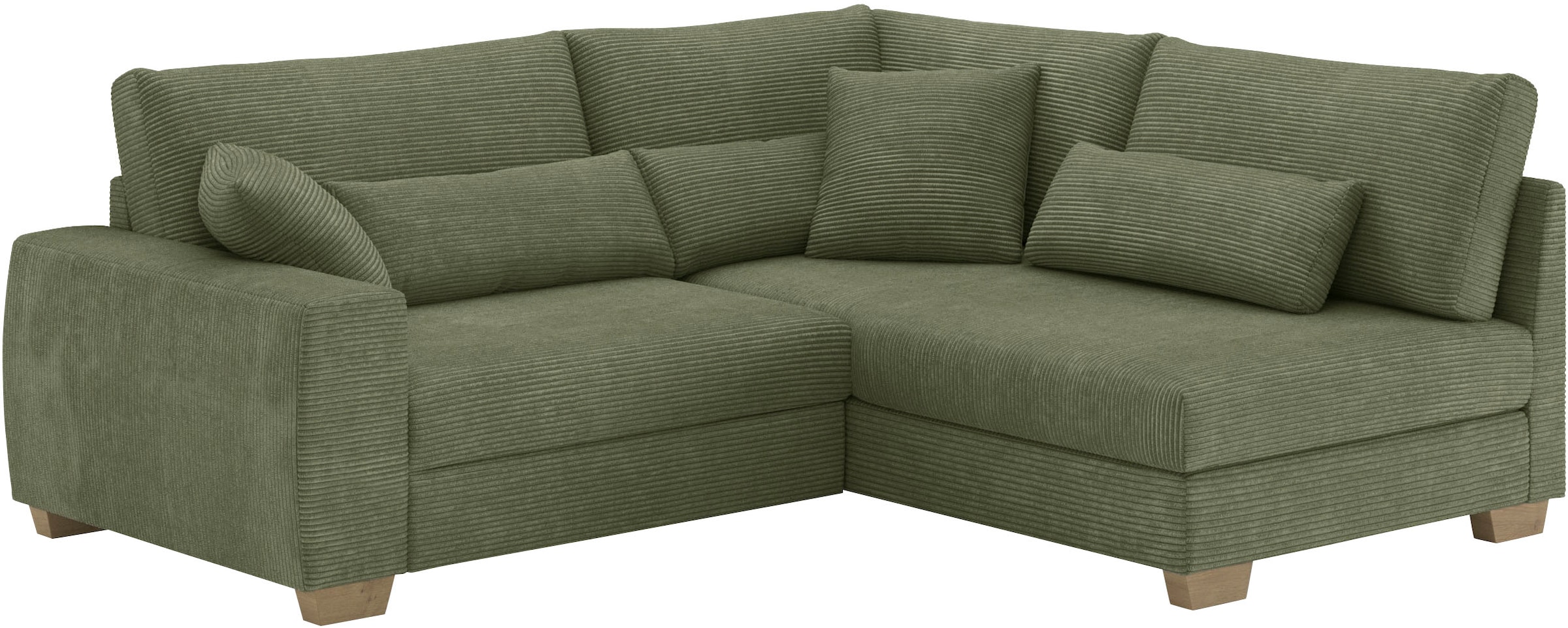 Mr. Couch Ecksofa »Helena L-Form, bis 140 kg belastbar«, mit Taschenfederkern, wahlweise mit Bettfunktion