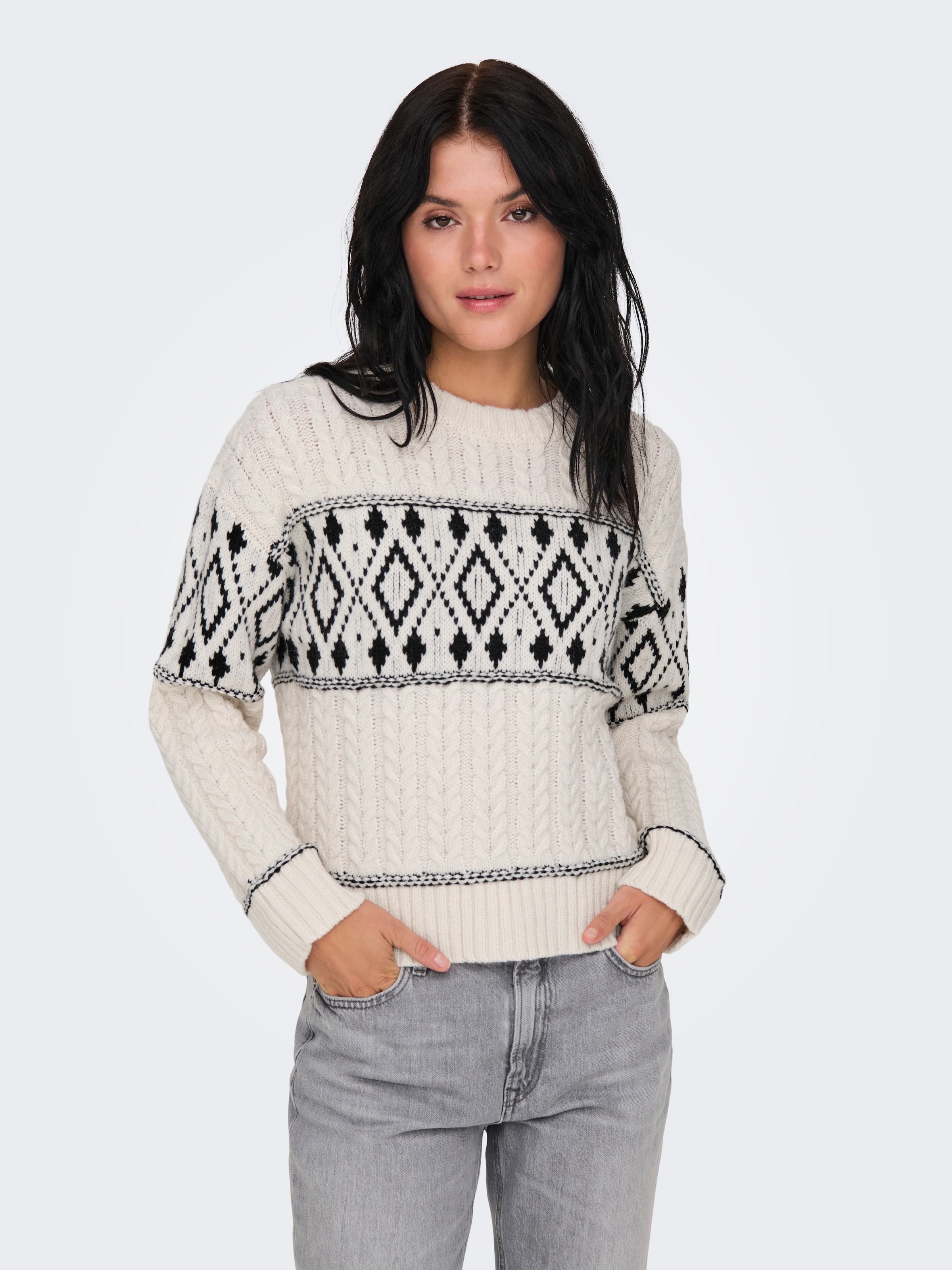 ONLY Strickpullover »ONLMARENT L/S PULLOVER KNT NOOS« mit Strickmuster