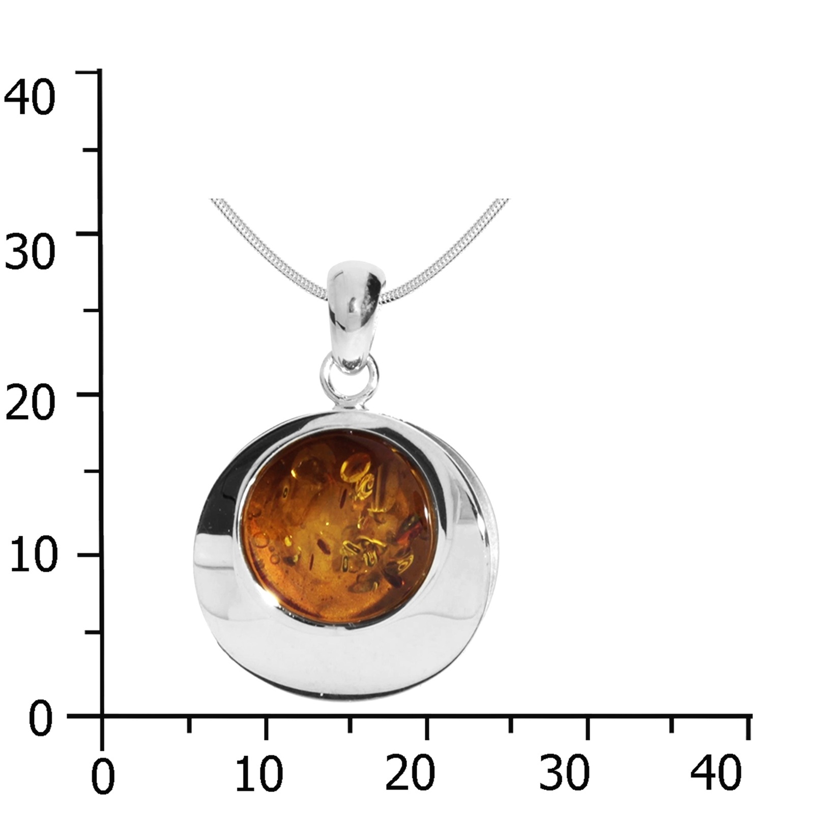 OSTSEE-SCHMUCK Kette mit Anhänger »- Alina 19 mm - Silber 925/000 - Bernstein«