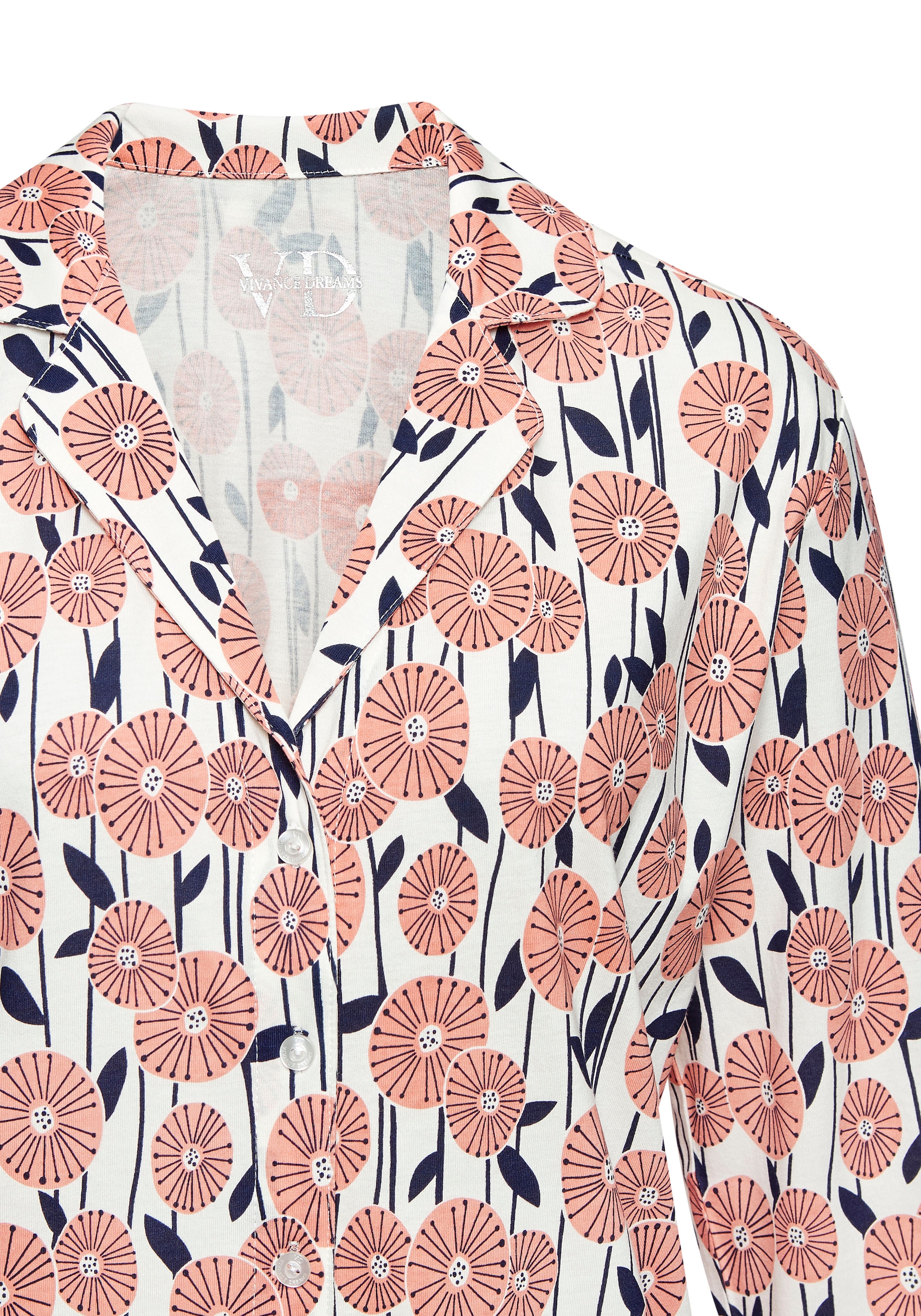 Vivance Dreams Pyjamaoberteil 1-teilig,  mit schönem Alloverdruck