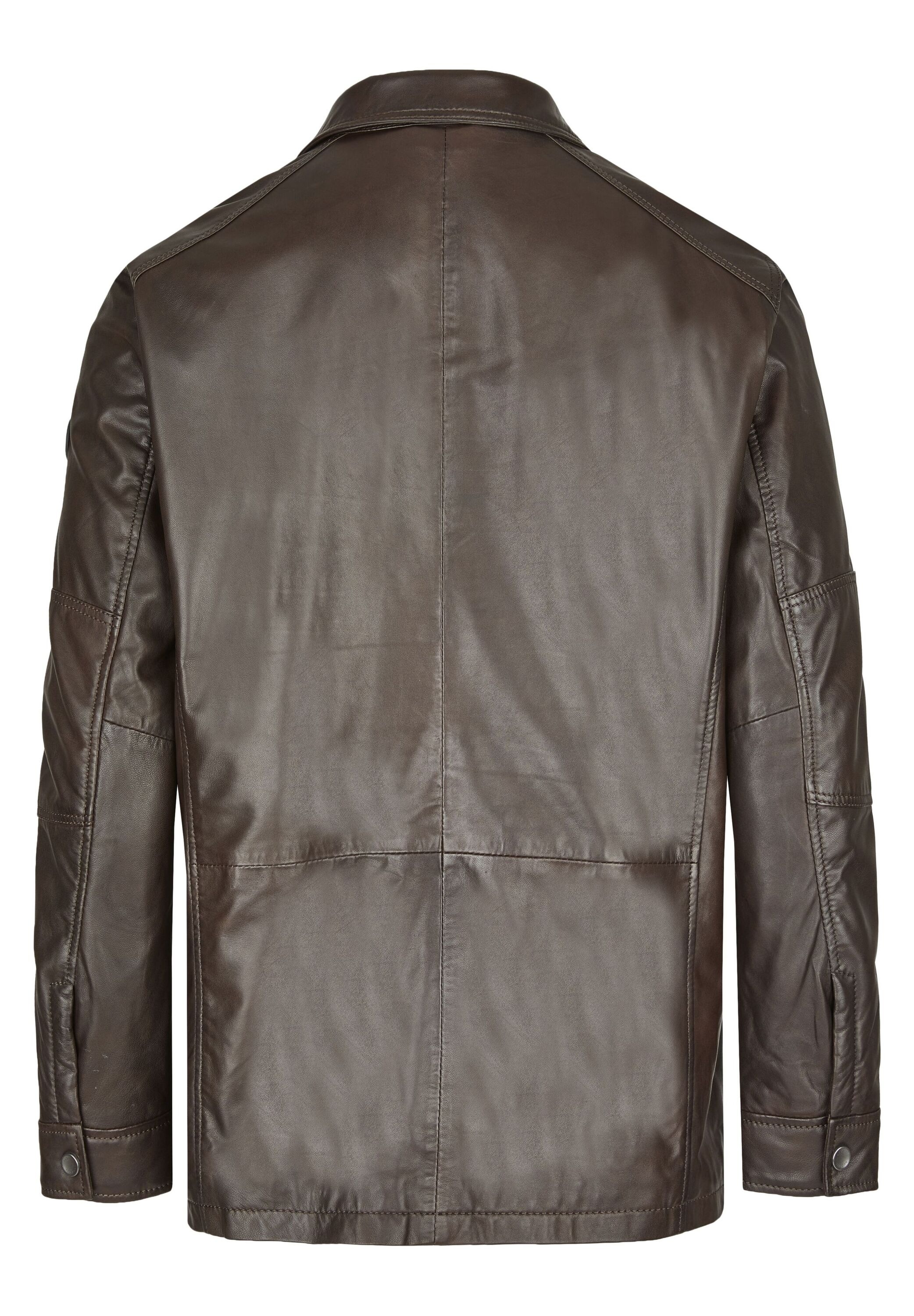 bugatti Lederjacke »BUDAVID« ohne Kapuze mit Pattentaschen und Abdeckleiste