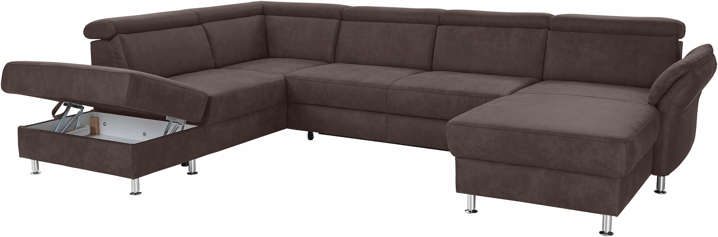 sit&more Wohnlandschaft »Avignon U-Form«, wahlweise mit Bettfunktion und Stauraum, inklusive Kopfteilverstellung