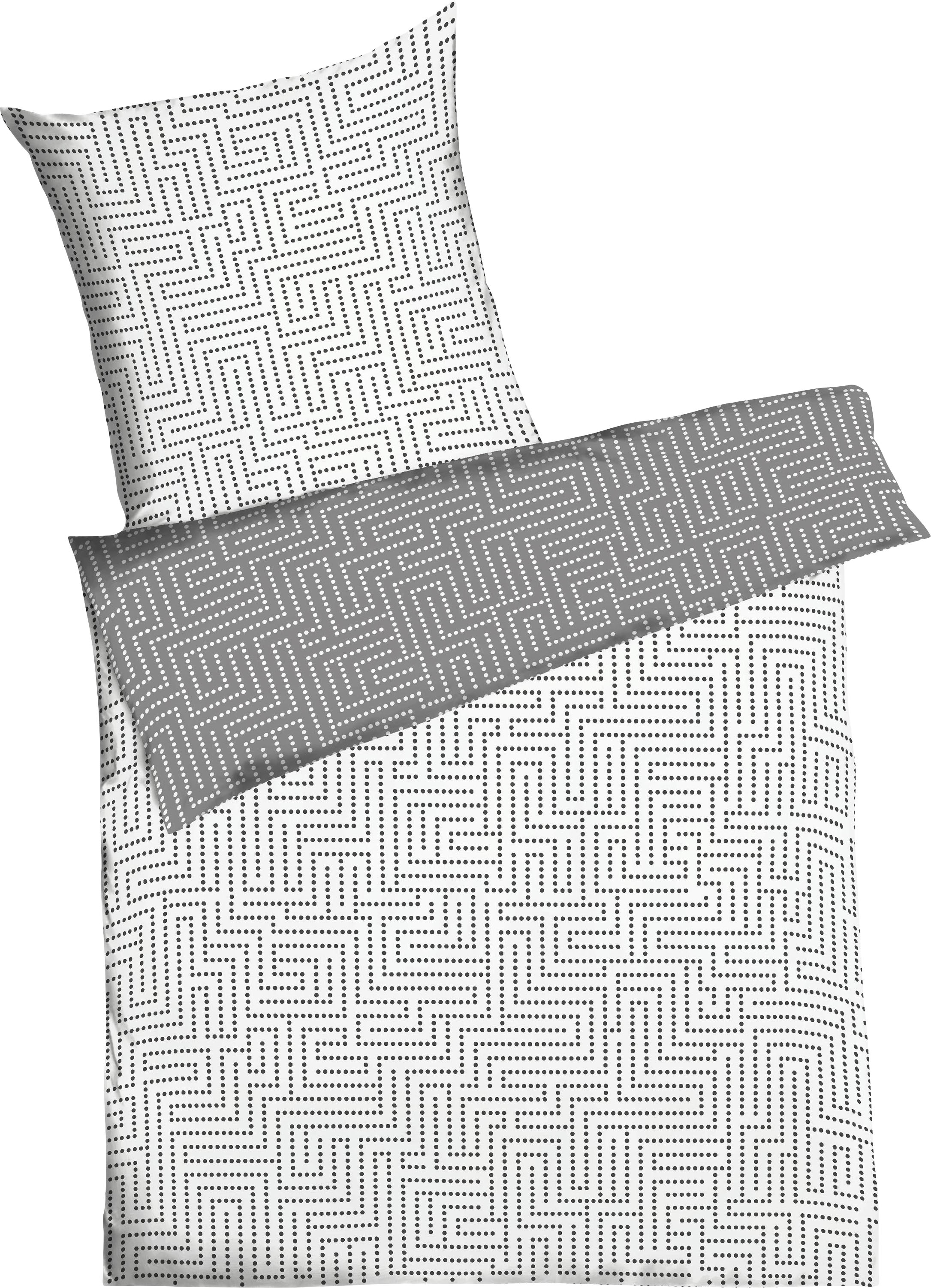 Kaeppel Wendebettwäsche "Password", grau (graphit), B/L: 200cm x 200cm, 1 Stk., 2 Stk., Biber, B/L: 80cm x 80cm & 80cm x 80cm, 3 Stk.