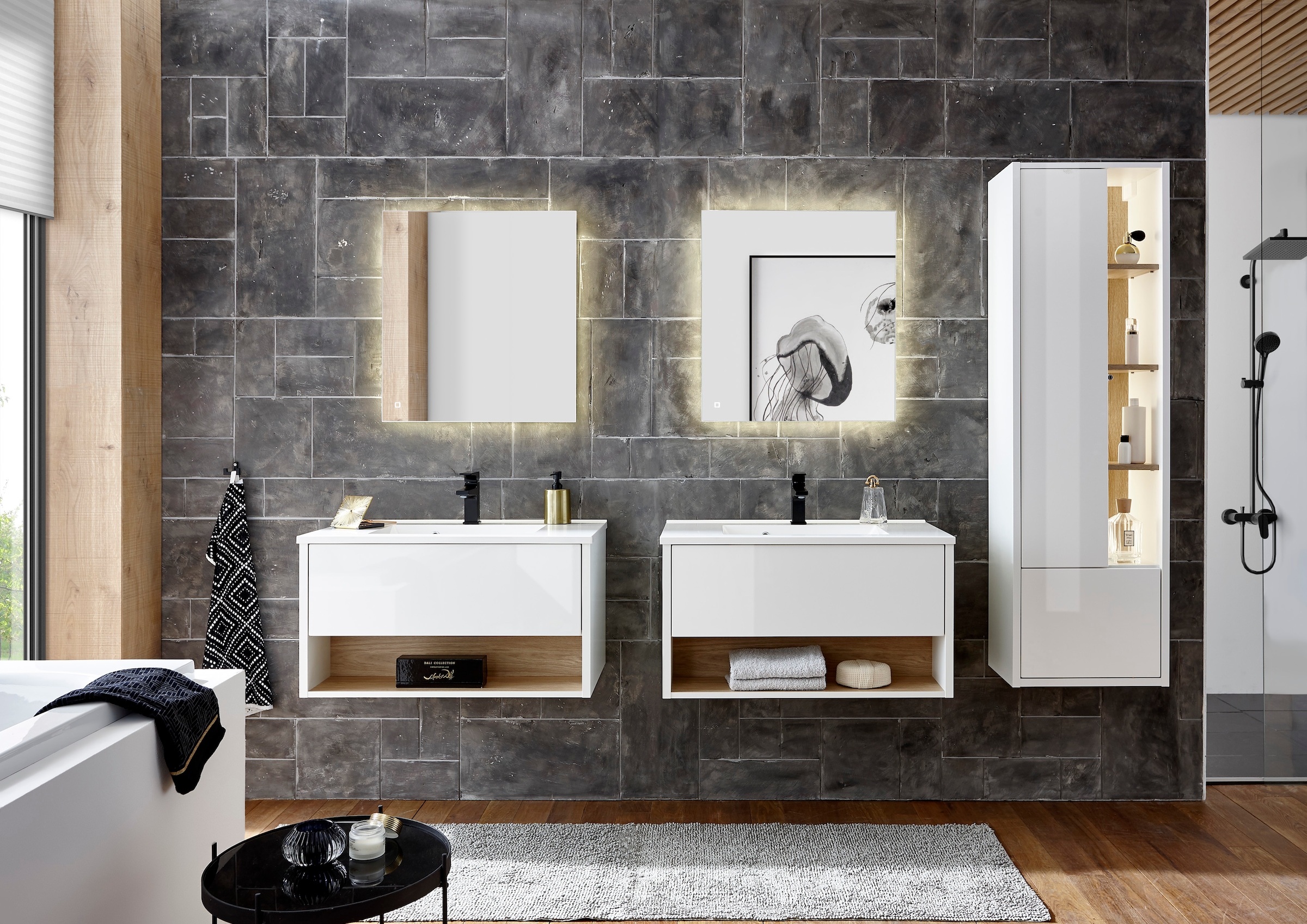 Home affaire Badmöbel-Set »Studio Line, Bad im modernen Design, 5-teiliges Badezimmer« 5 Stk. tlg.