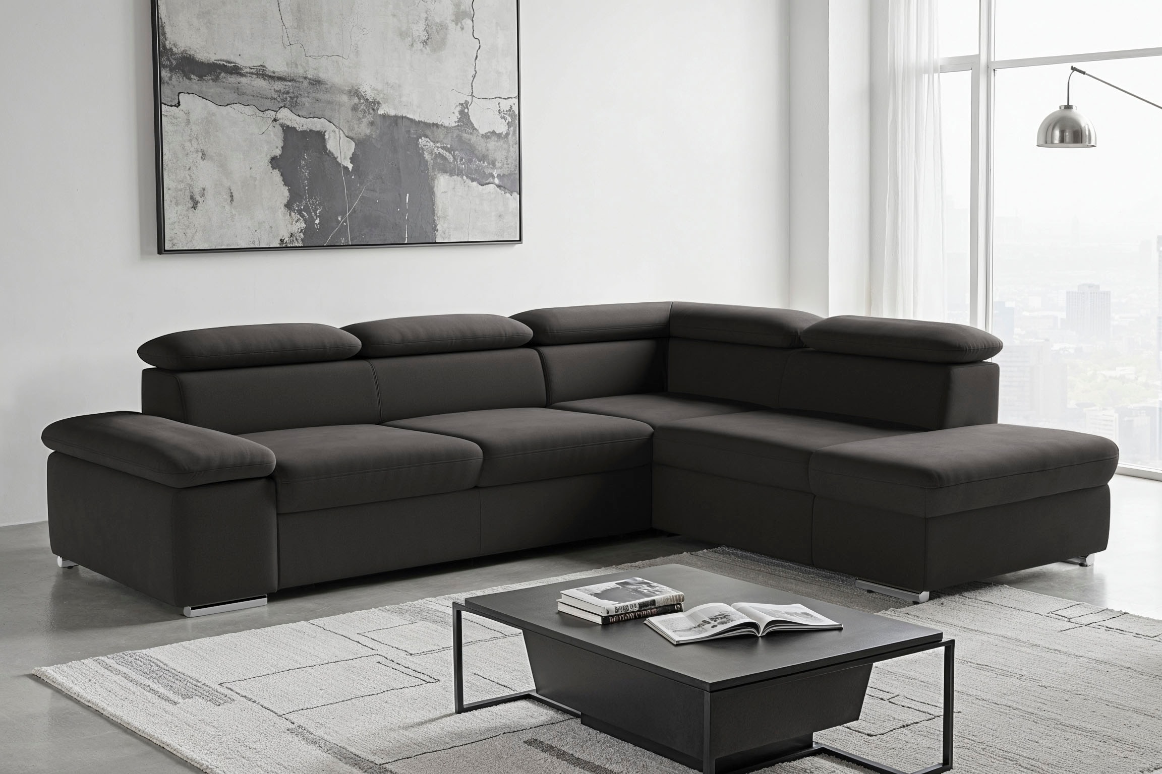 sit&more Ecksofa »Valentine L-Form, B: 272 cm« mit Arm- & Kopfteilverstellung, optional mit Bettfunktion