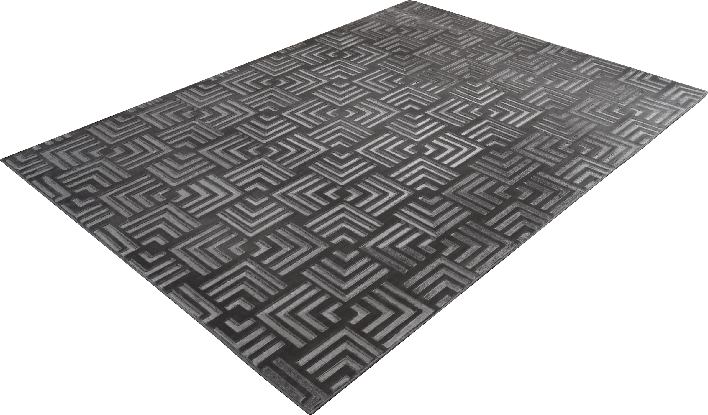 Kayoom Teppich »Calma 325« rechteckig 10 mm Höhe Kurzflor, 3-D Optik, Wohnzimmer