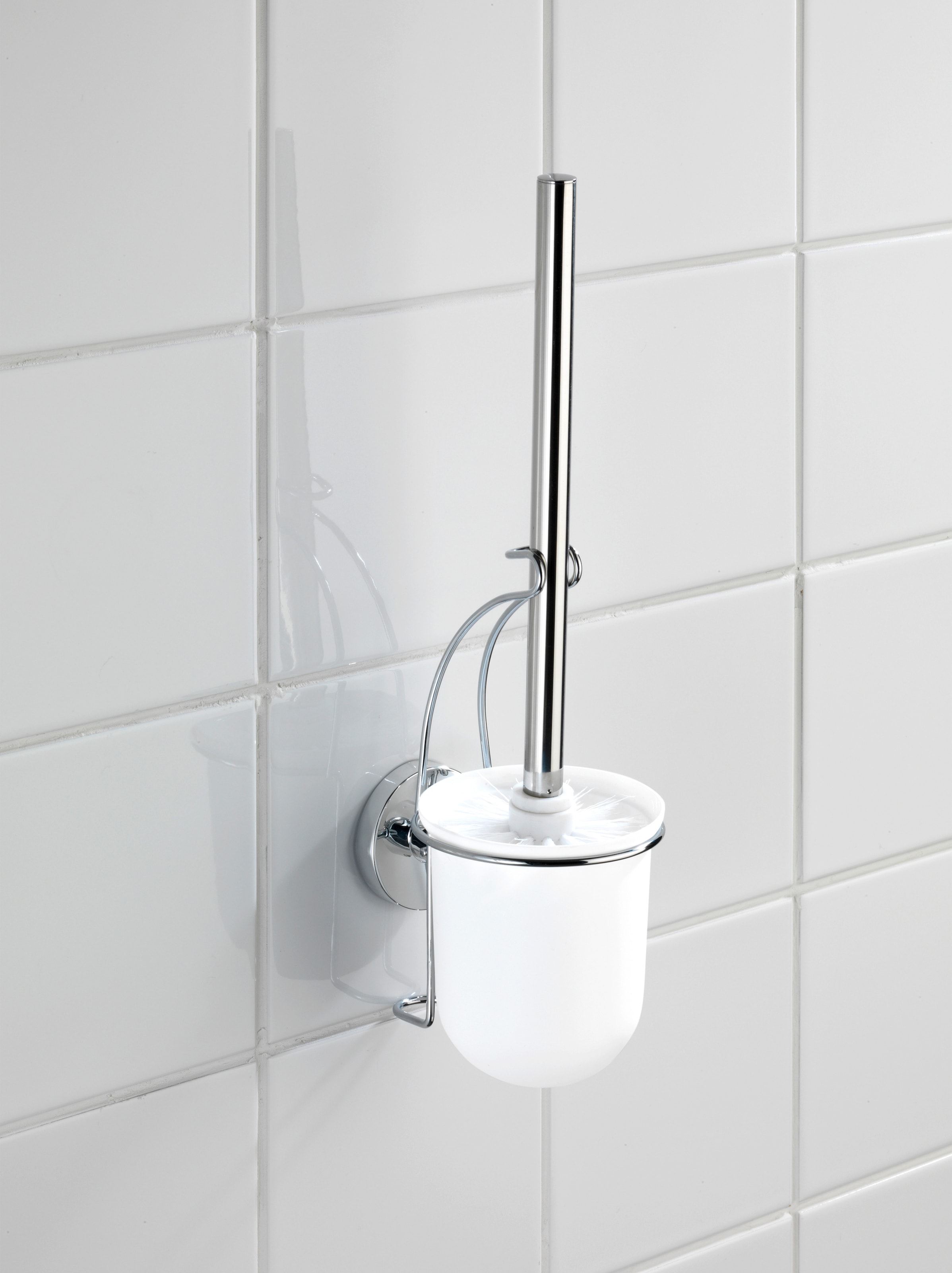 WENKO WC-Garnitur »Milazzo«, aus Kunststoff-Edelstahl, Vacuum-Loc - Befestigen ohne bohren