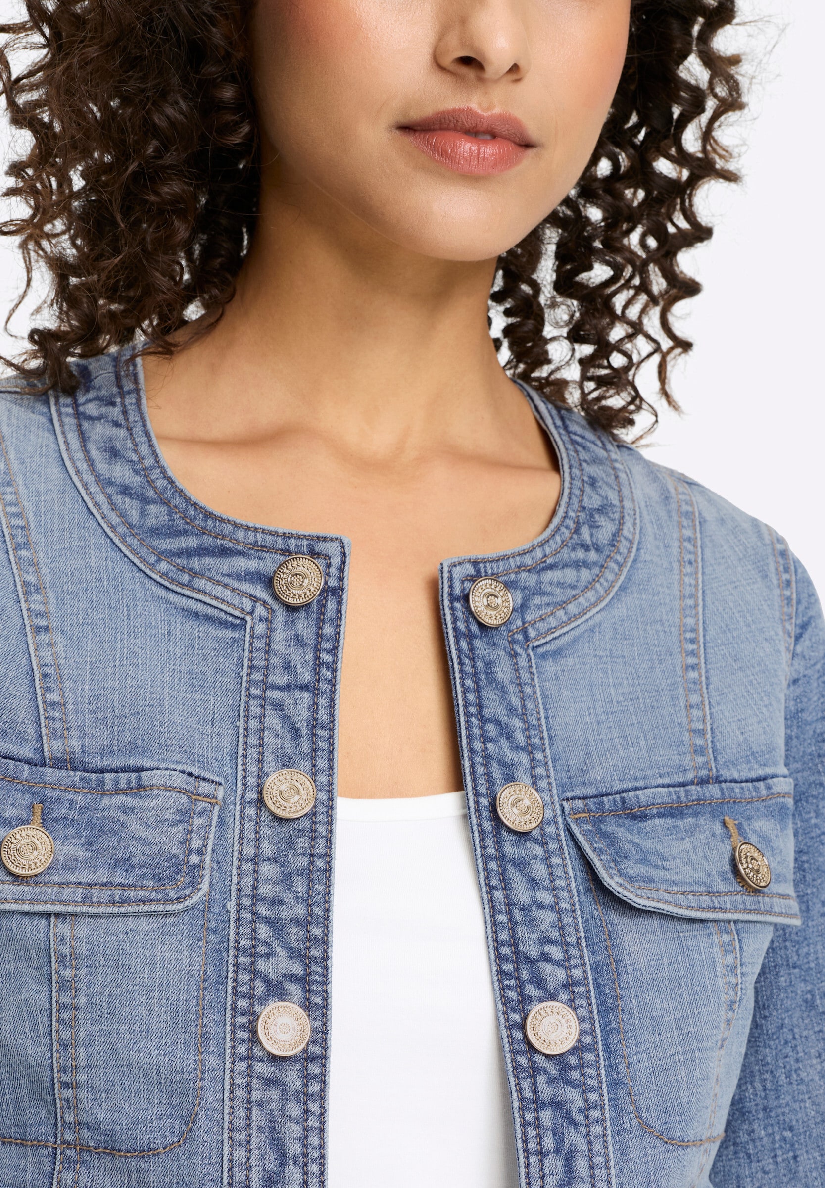 heine Jeansblazer »Jeans-Jacke Jeansjacke in verschlussloser Form«