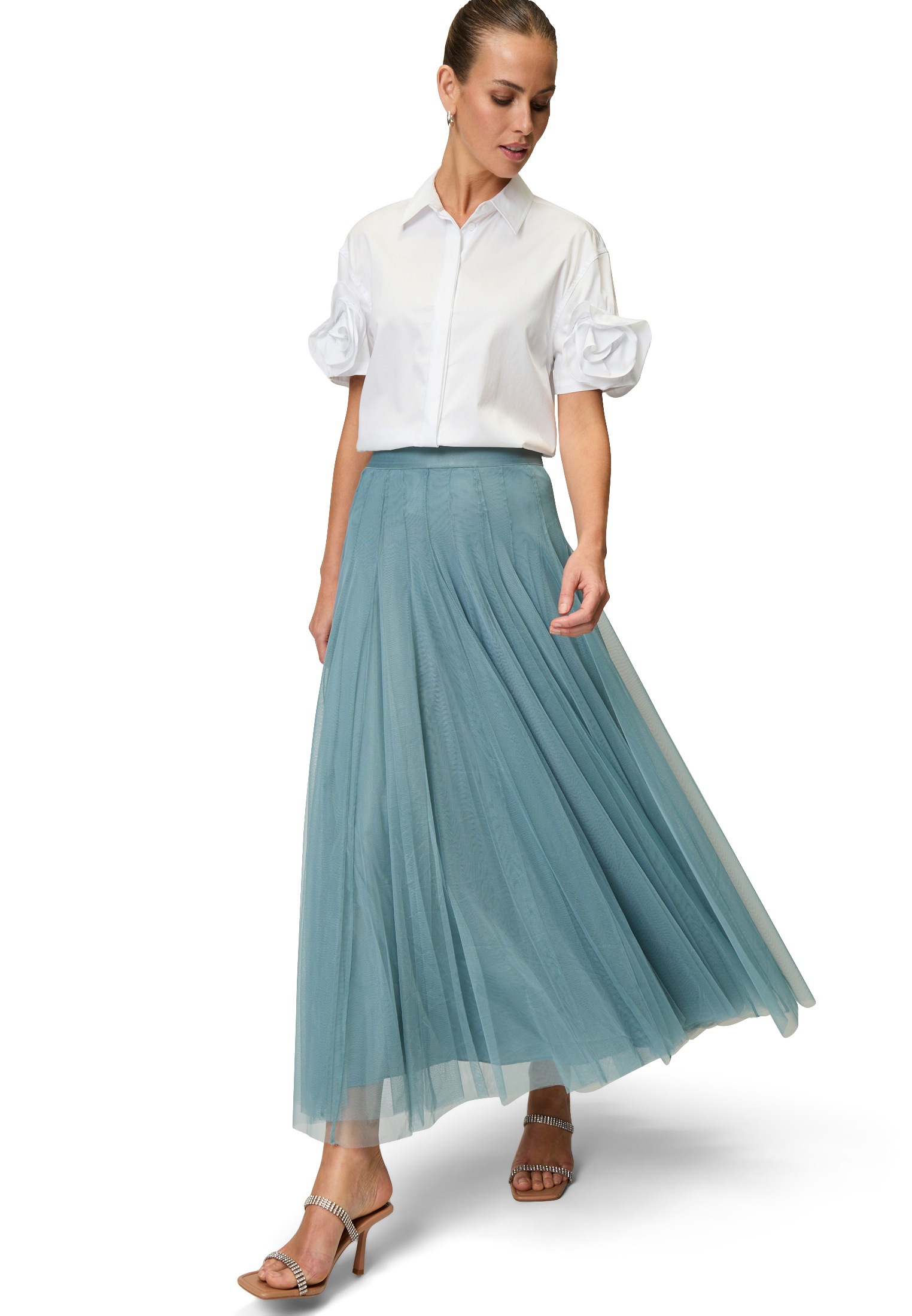 Zero Klassische Bluse »Bluse mit Stoffblume am Ärmel«