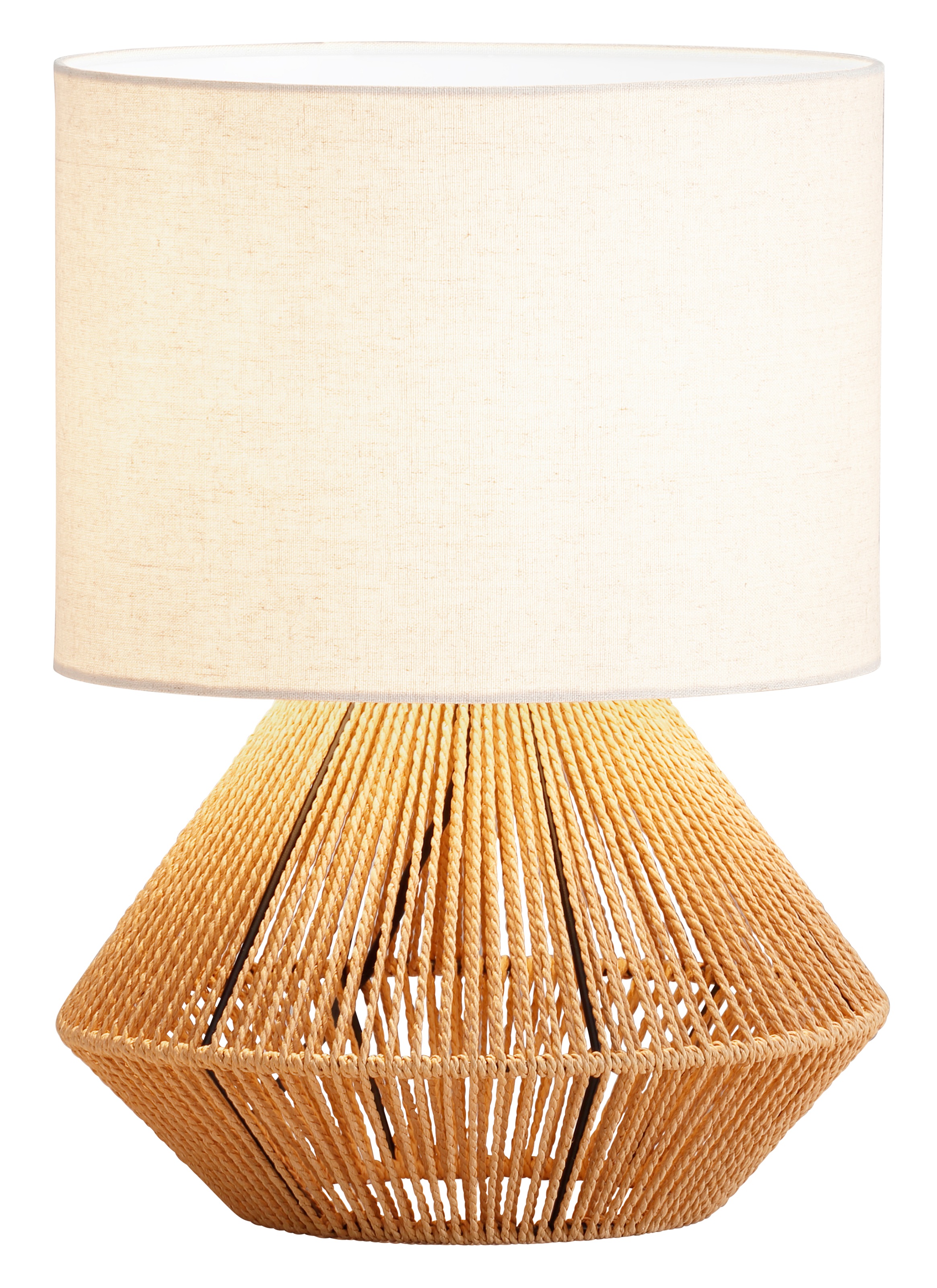 LeGer Home by Lena Gercke Tischleuchte »Zuri«, 1 flammig, Leuchtmittel E27 | ohne Leuchtmittel, Tischlampe mit Sisal Schnur, Leinenschirm / Stoff - beige