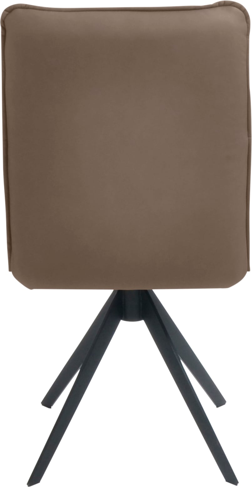 K+W Komfort & Wohnen Drehstuhl, Leder, Blitzdrehkreuz und Rückholfunktion, dekorativer 12mm Biese