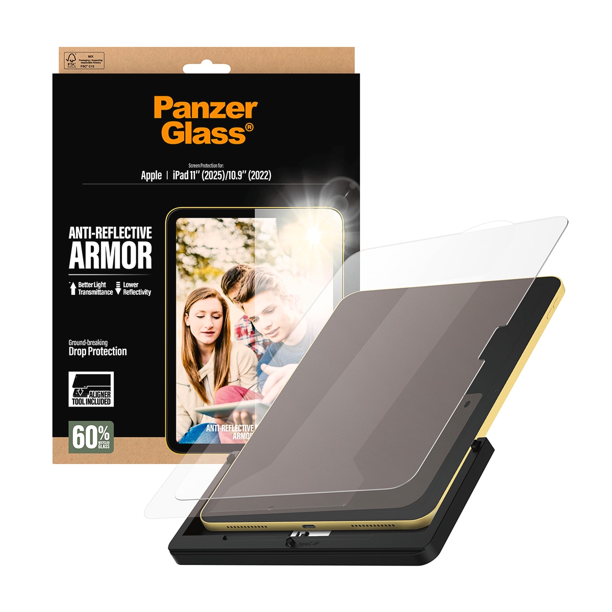 CARE by PanzerGlass Displayschutzglas »Anti-Reflective Armor Screen Protector« für Apple iPad 11" 2025 Displayschutzfolie, Schutzfolie, Bildschirmschutz, kratz- & stoßfest