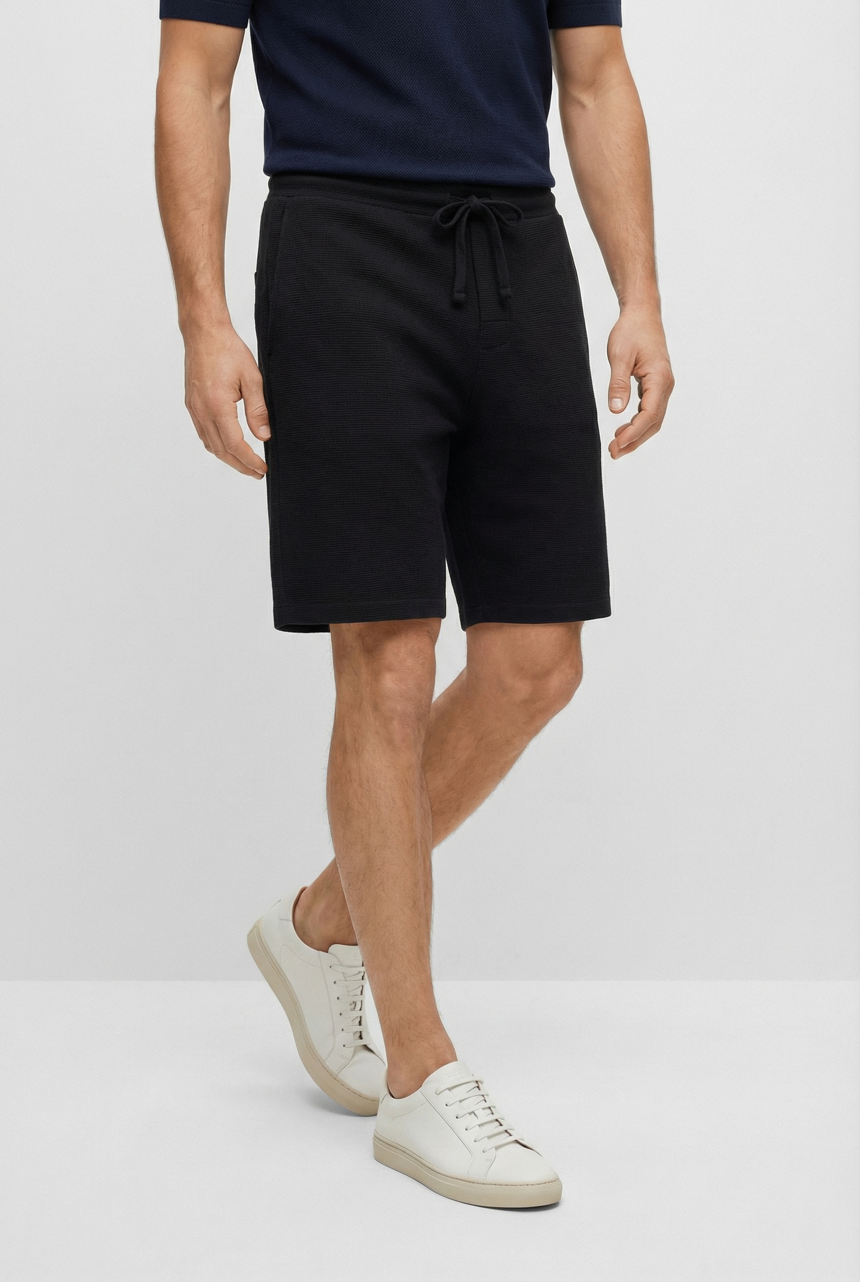 BOSS Shorts  mit elastischem Bund, in Ripp-Qualität