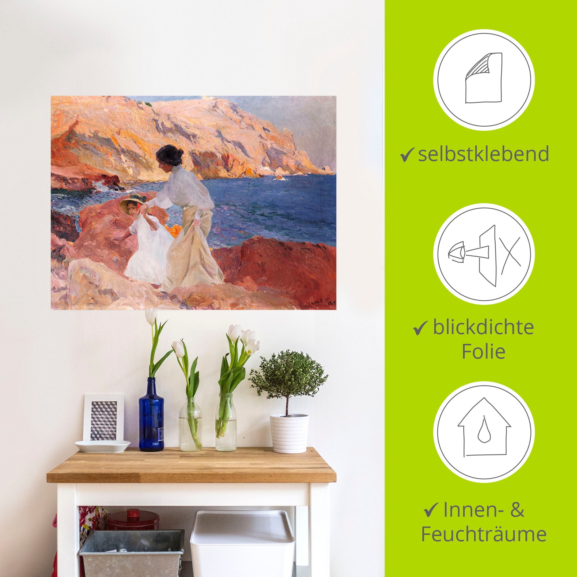 Artland Wandfolie »Clotilde und Elena beim Klettern«, Gruppen & Familien, (1 St.), selbstklebend