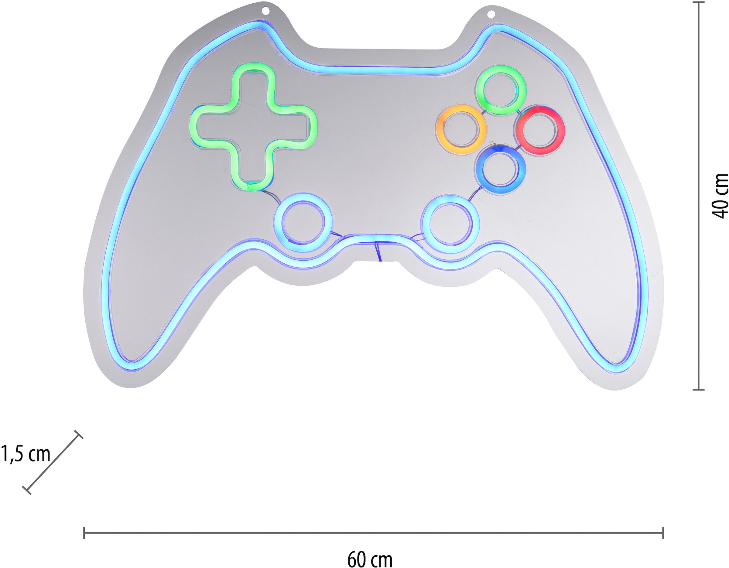 JUST LIGHT LED Wandleuchte »NEON-GAMER«, 1 flammig, Leuchtmittel LED-Board | LED fest integriert