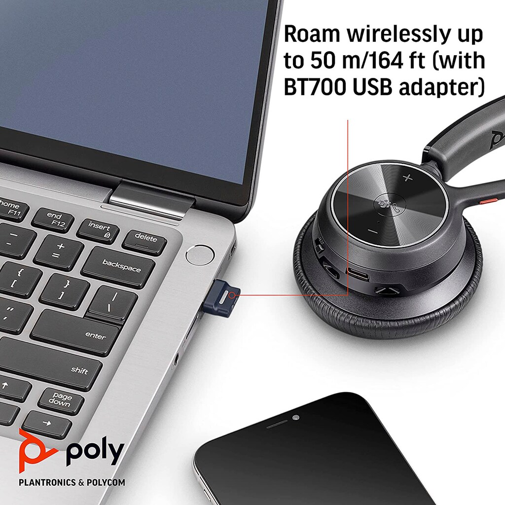 Poly Wireless-Headset »Voyager 4310 UC«, Bluetooth, Noise-Cancelling