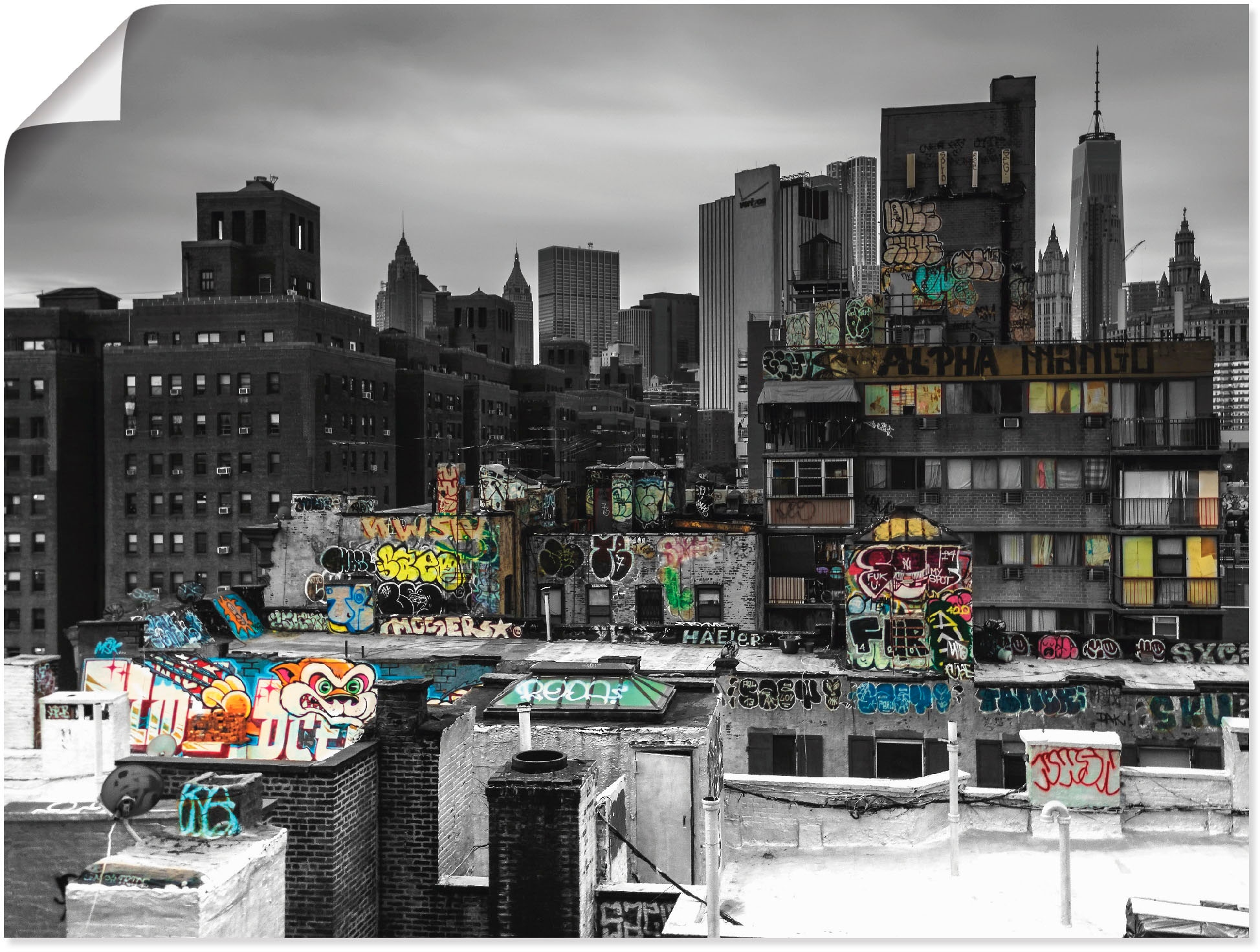 Wandbild »Graffiti in New York«, Amerika, (1 St.), als Leinwandbild, Poster in...