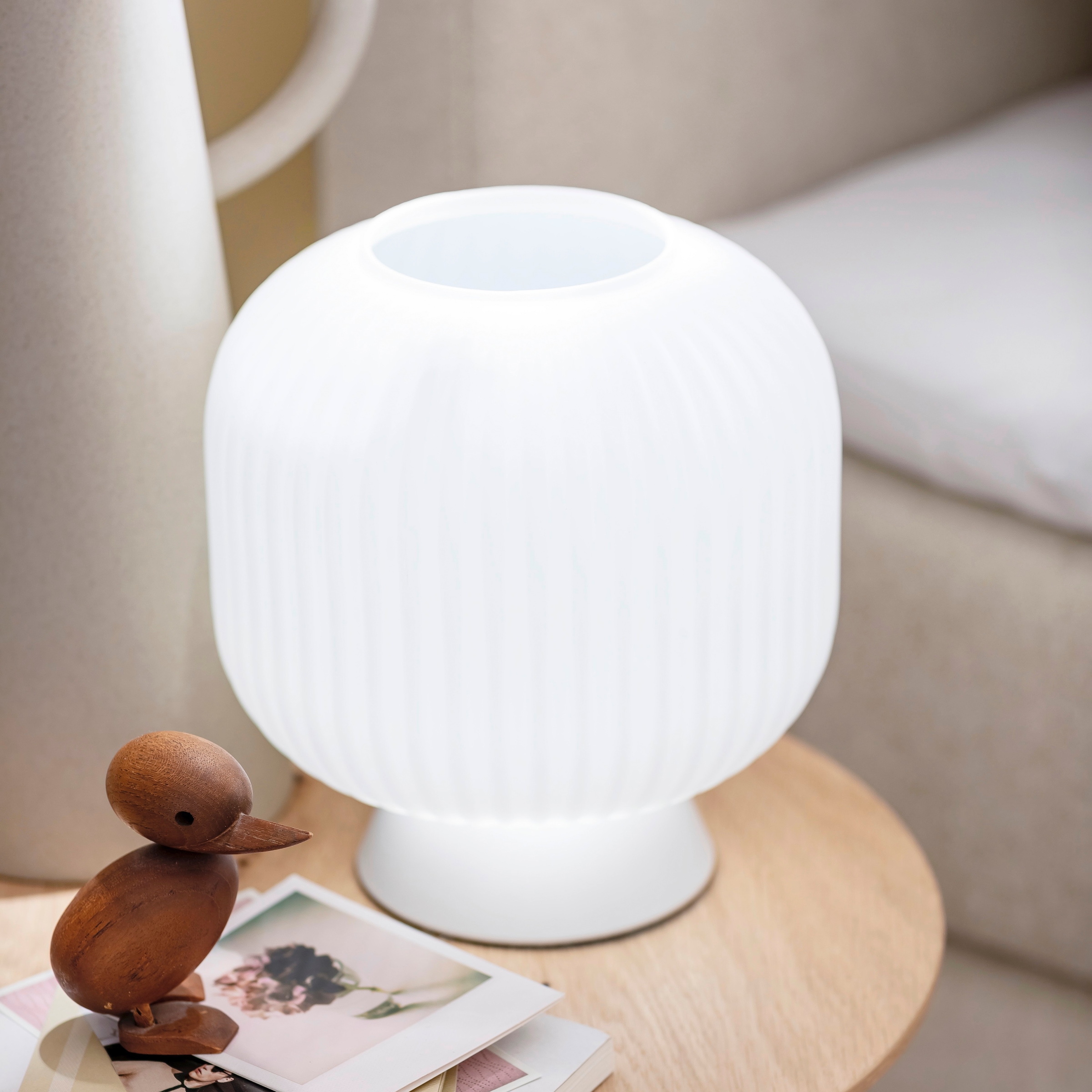 SCHÖNER WOHNEN-Kollektion LED Tischleuchte »NAMI« E27 1 Stk. SCHÖNER WOHNEN Kollektion, Schnurschalter, geriffeltes Glas