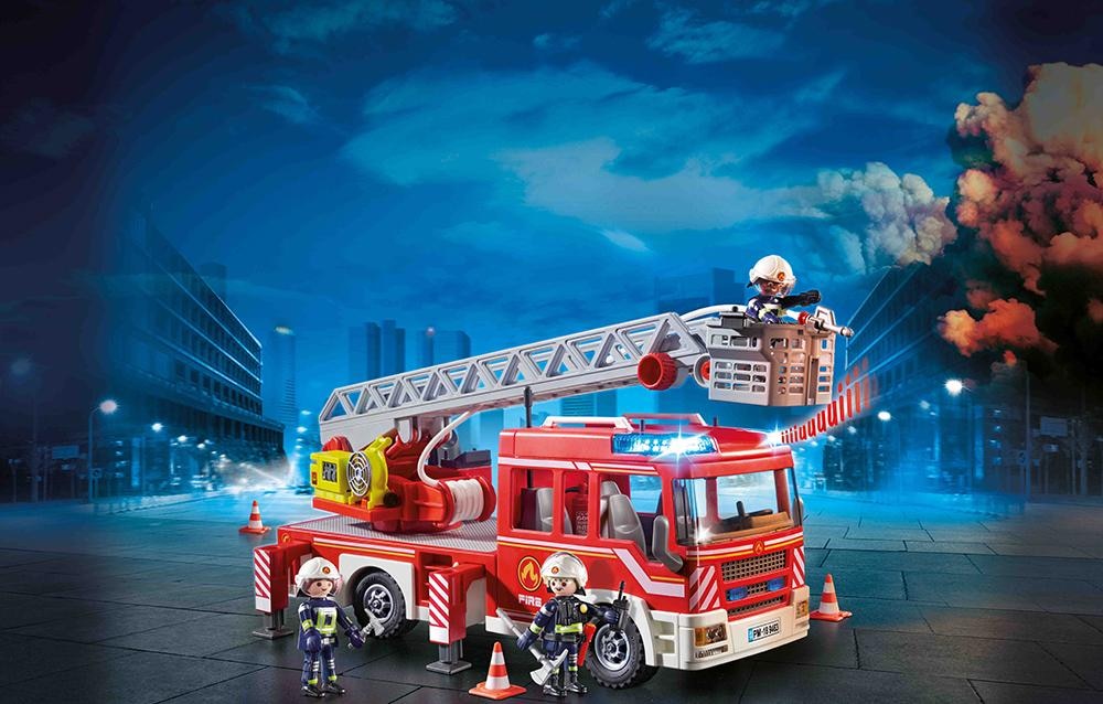Playmobil® Konstruktions-Spielset »Feuerwehr-Leiterfahrzeug (9463), My Action Heroes« Made in Germany