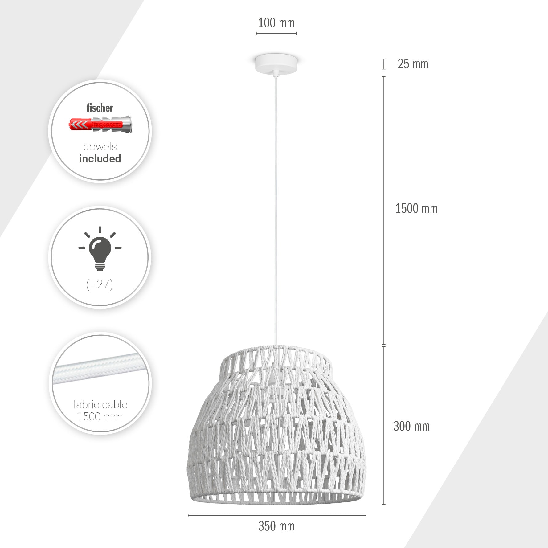 Paco Home Pendelleuchte »HUGO PD1« E27