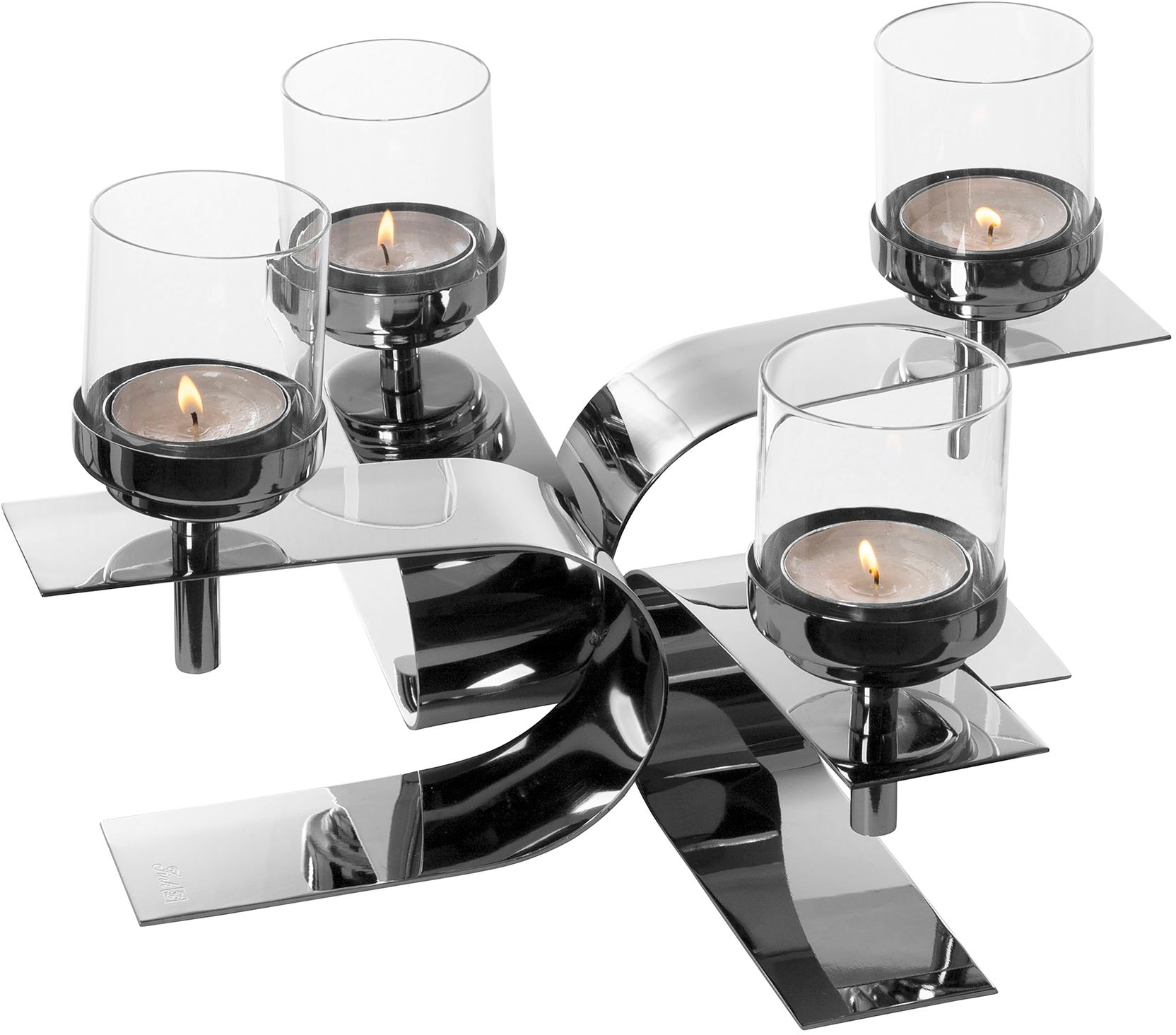 Fink Kerzenhalter »PASSIONA, Adventsleuchter«, (1 St.), Teelichthalter mit Glaseinsatz, 4-flammig
