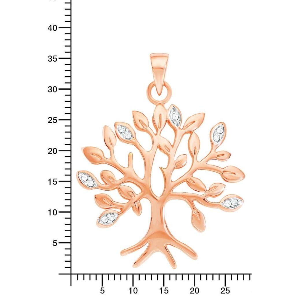 Amor Kette mit Anhänger »Lebensbaum, 2016687«, mit Zirkonia (synth.)
