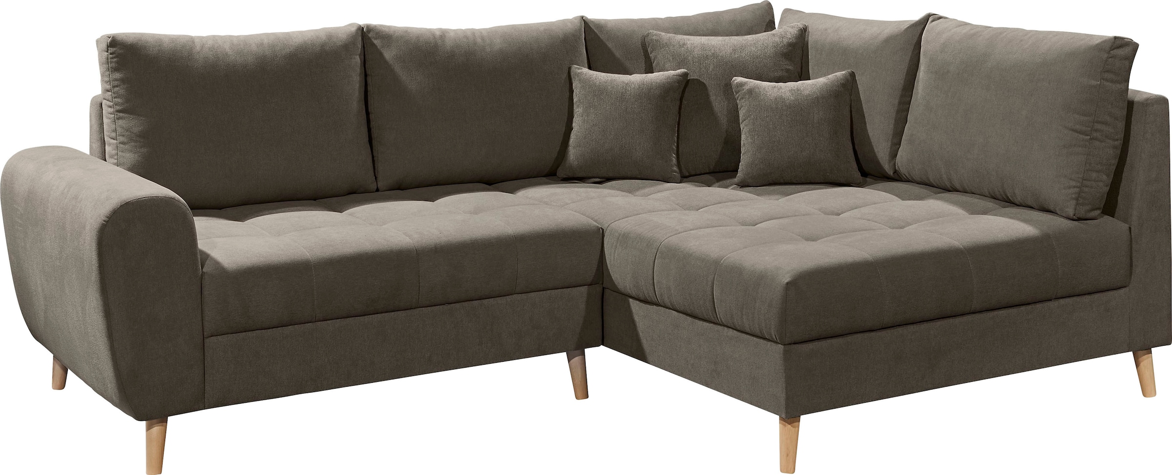 ED EXCITING DESIGN Ecksofa »Alice L-Form«, (Set), mit Hocker & 3 Zierkissen