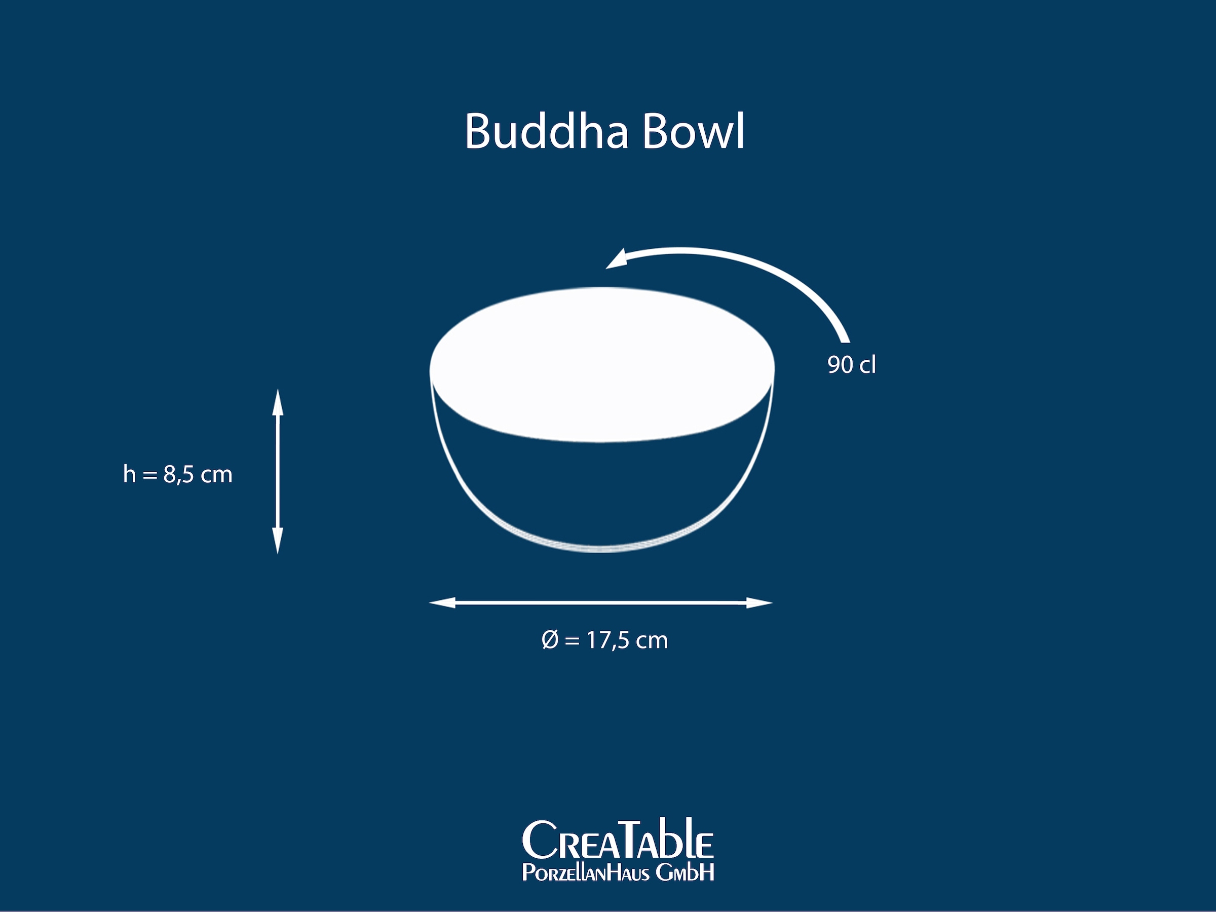 CreaTable Schale »Cascade, Buddha Bowl 17,5 cm 4-tlg« 4 Stk. aus Steinzeug Rekativglasur, Healthy Food