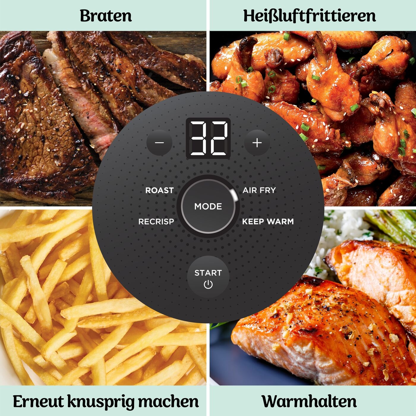NINJA Heißluftfritteuse »CRISPi 4-in-1 Sage - FN101EUSG« 1700 W tragbar