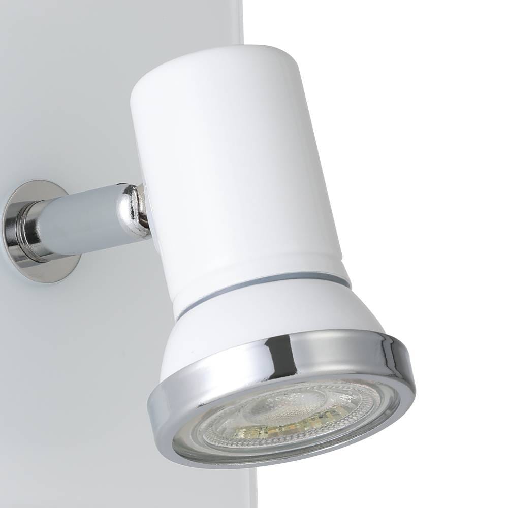 EGLO Wandstrahler »TAMARA Wandlampe, Badezimmerlampe, Spot, weiß, Chrom, GU10, IP44«, 1 flammig, Leuchtmittel GU10 | Leuchtmittel wechselbar, Feuchtraumleuchte, schwenkbarer Spot, Deckenlampe, 1flammig, 12x12cm