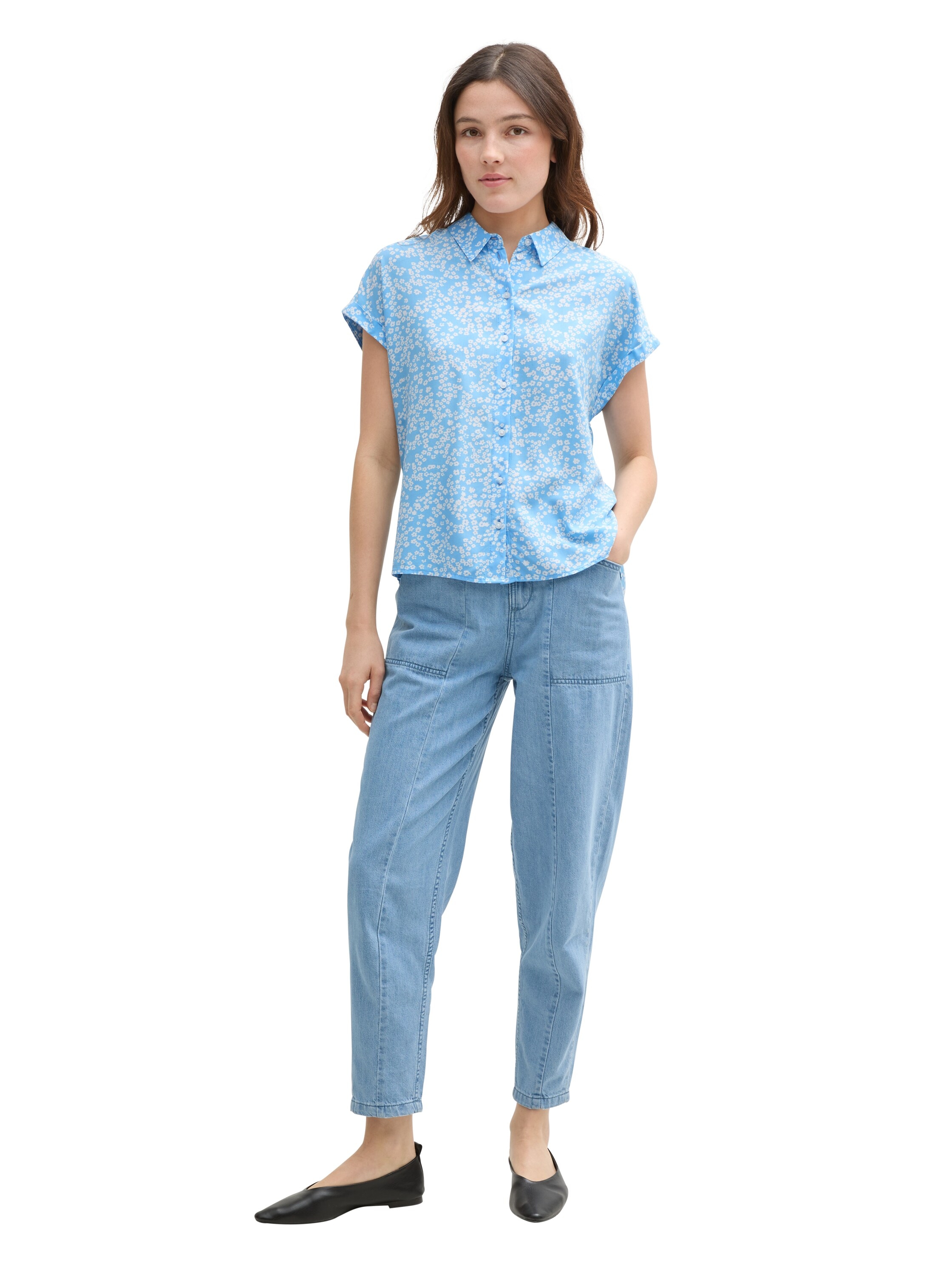 TOM TAILOR Denim Shirtbluse, mit weiten Ärmeln