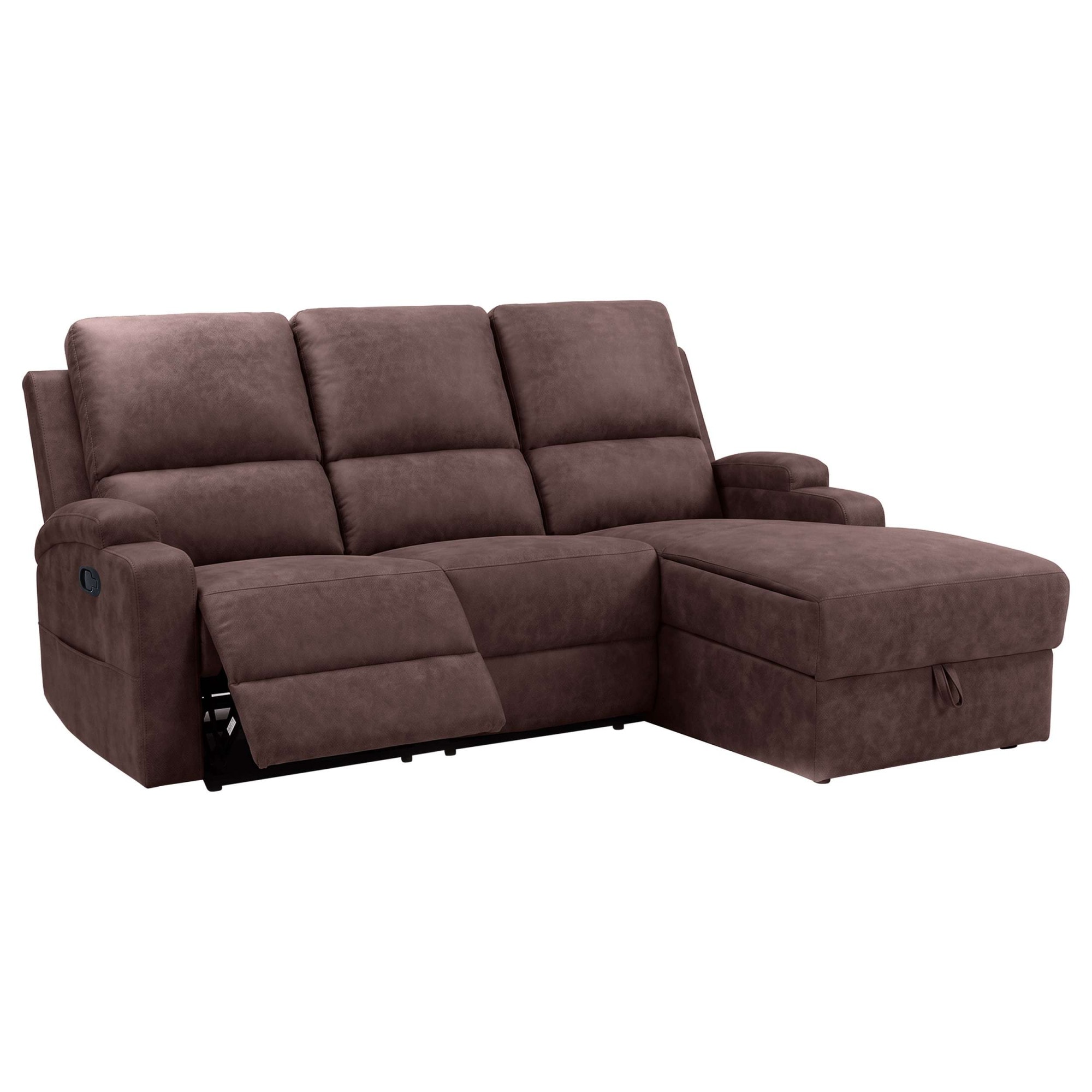 OTTO home Ecksofa »NAPORI Microfaser, L-Form, 210cm, man./elektr. Relaxfunktion« USB-A bei elektr. Variante, Staukasten, Seitentaschen u. Federkern