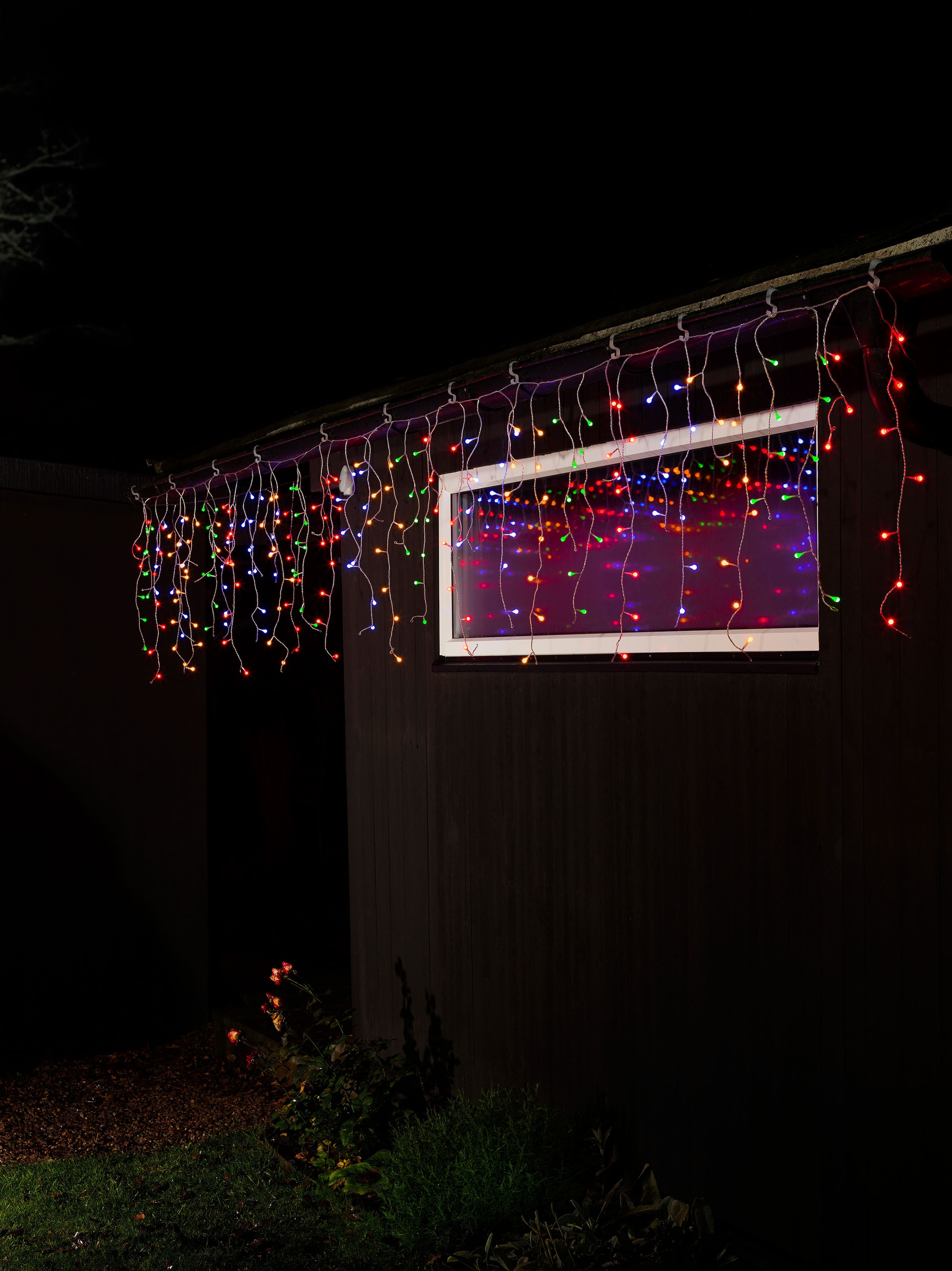 KONSTSMIDE LED-Lichtervorhang »Weihnachtsdeko aussen«, 200 Dioden LED 200 Eisregen Globes, kaufen bunte auf Raten Lichtervorhang, mit St.-flammig, bunten