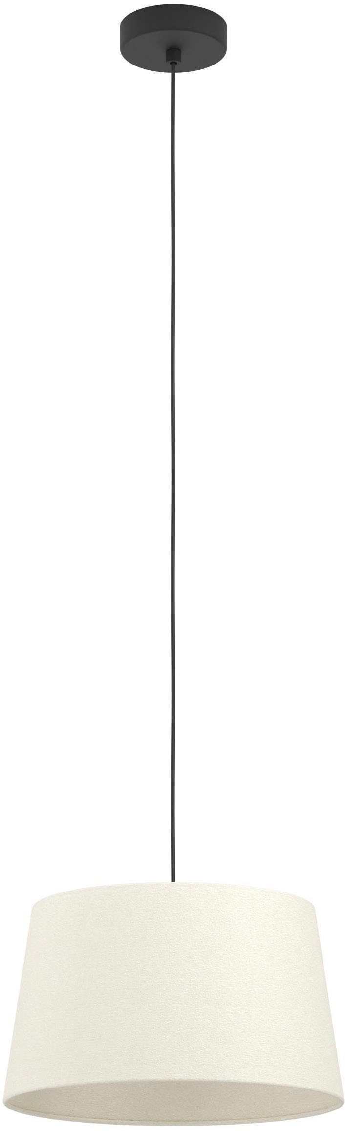 EGLO Hängeleuchte »Febres Hängelampe, Pendelleuchte über Esstisch, Metall und Textil, E27« E27 1 Stk. Hängeleuchte - H110 x Ø35 cm - schwarz - 1X60W exkl.