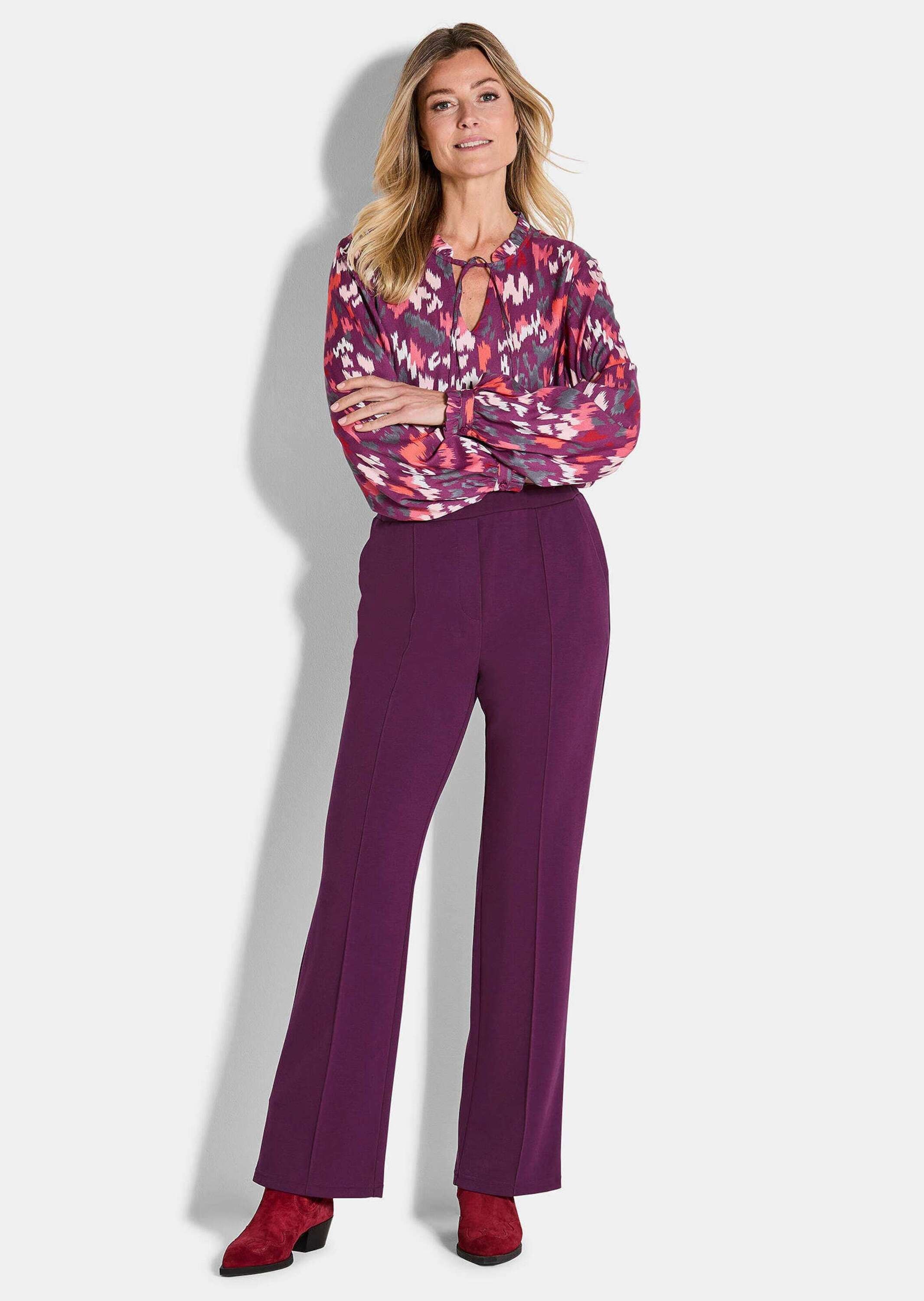 GOLDNER Chinohose »Jerseyhose VERA mit Biesen«