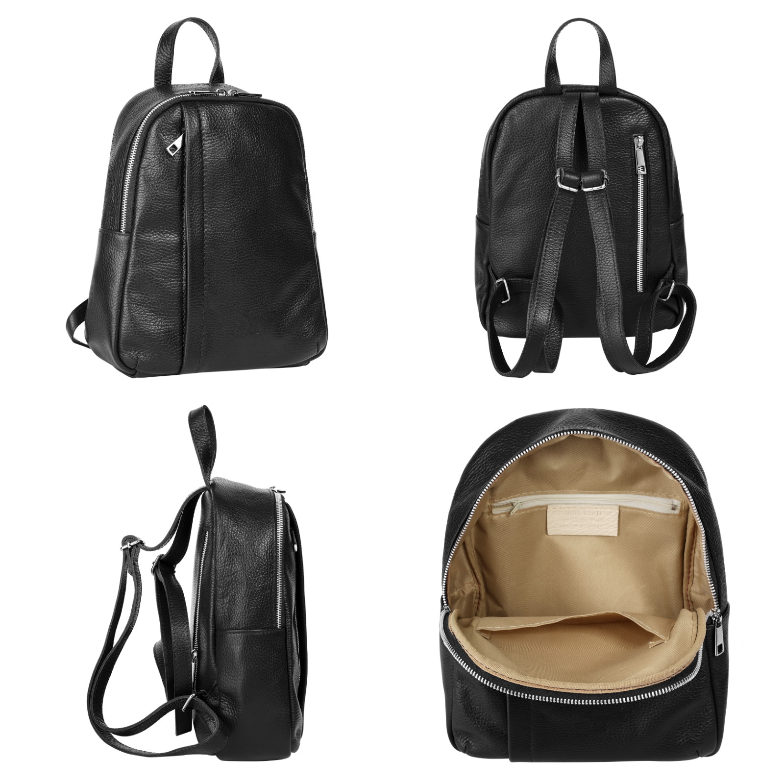 Samantha Look Cityrucksack, Echt Leder, Made in Italy