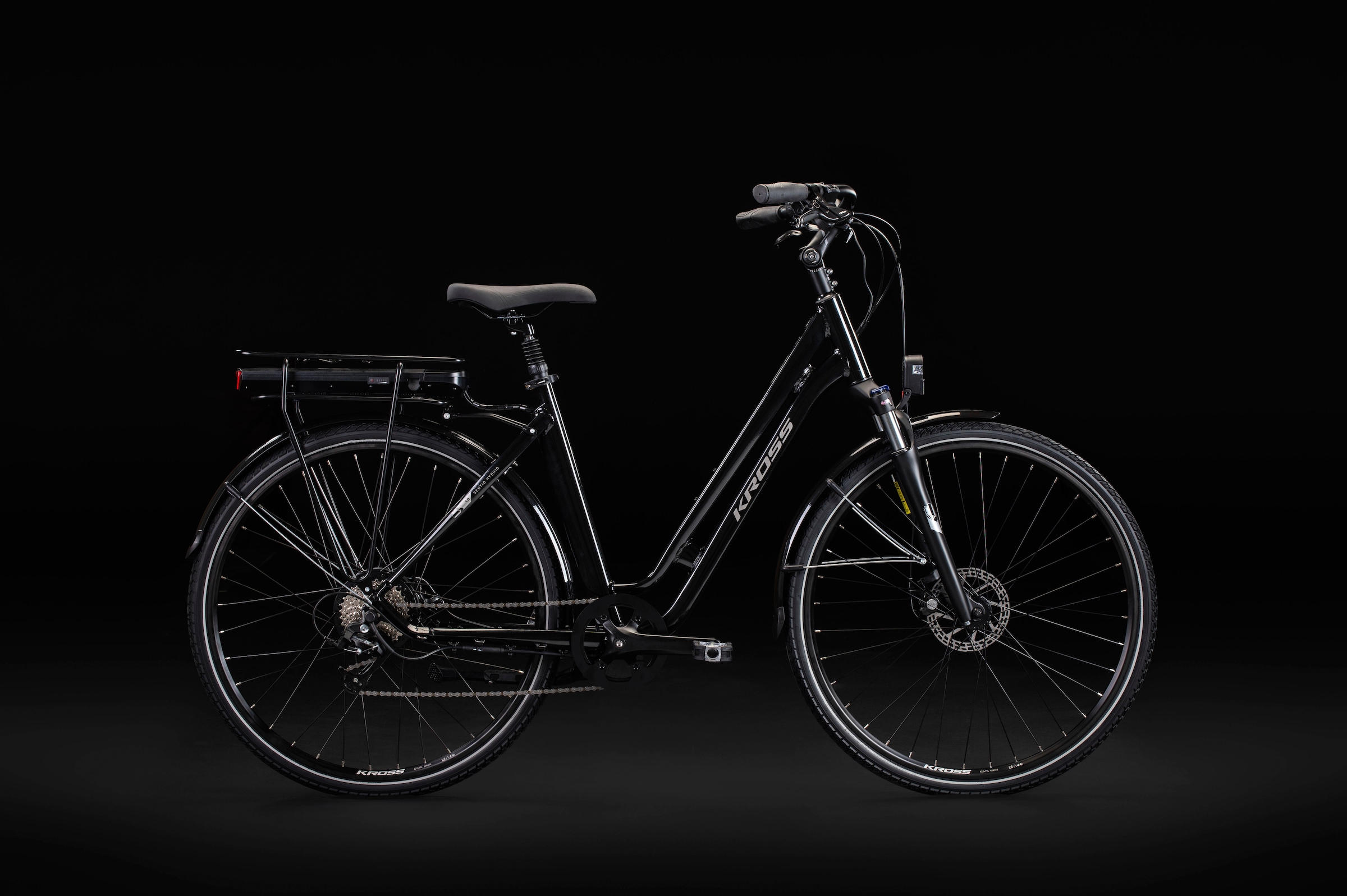 Kross E-Bike »E-Citybike Sentio Hybrid 1.0 28 Zoll schwarz«, 8 Gang, microSHIFT, M26S, Heckmotor 250 W, Pedelec, Elektrofahrrad für Damen und Herren
