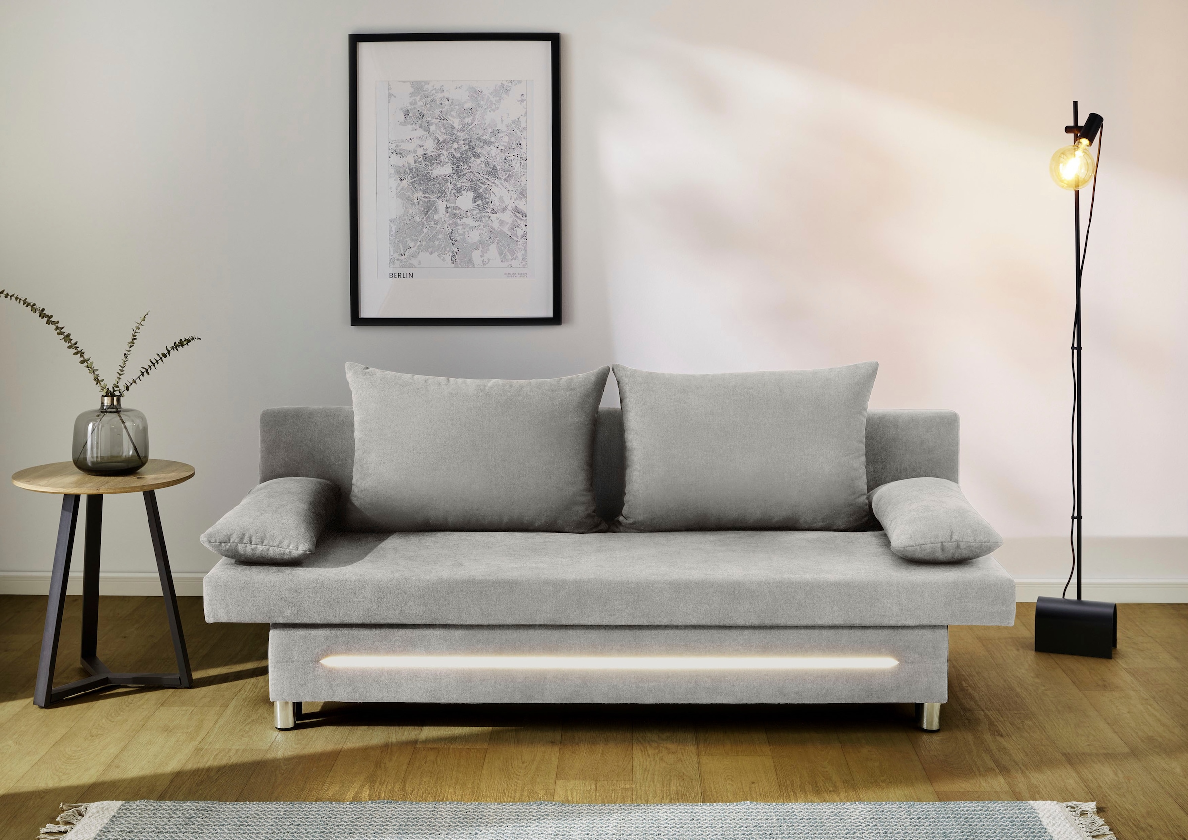 Jockenhöfer Gruppe Schlafsofa "Sunrise, B: 191 cm, Liegefl. 120x191 cm" mit Schlaffunktion, Bettkasten & Licht, Unser Dauertiefpreis