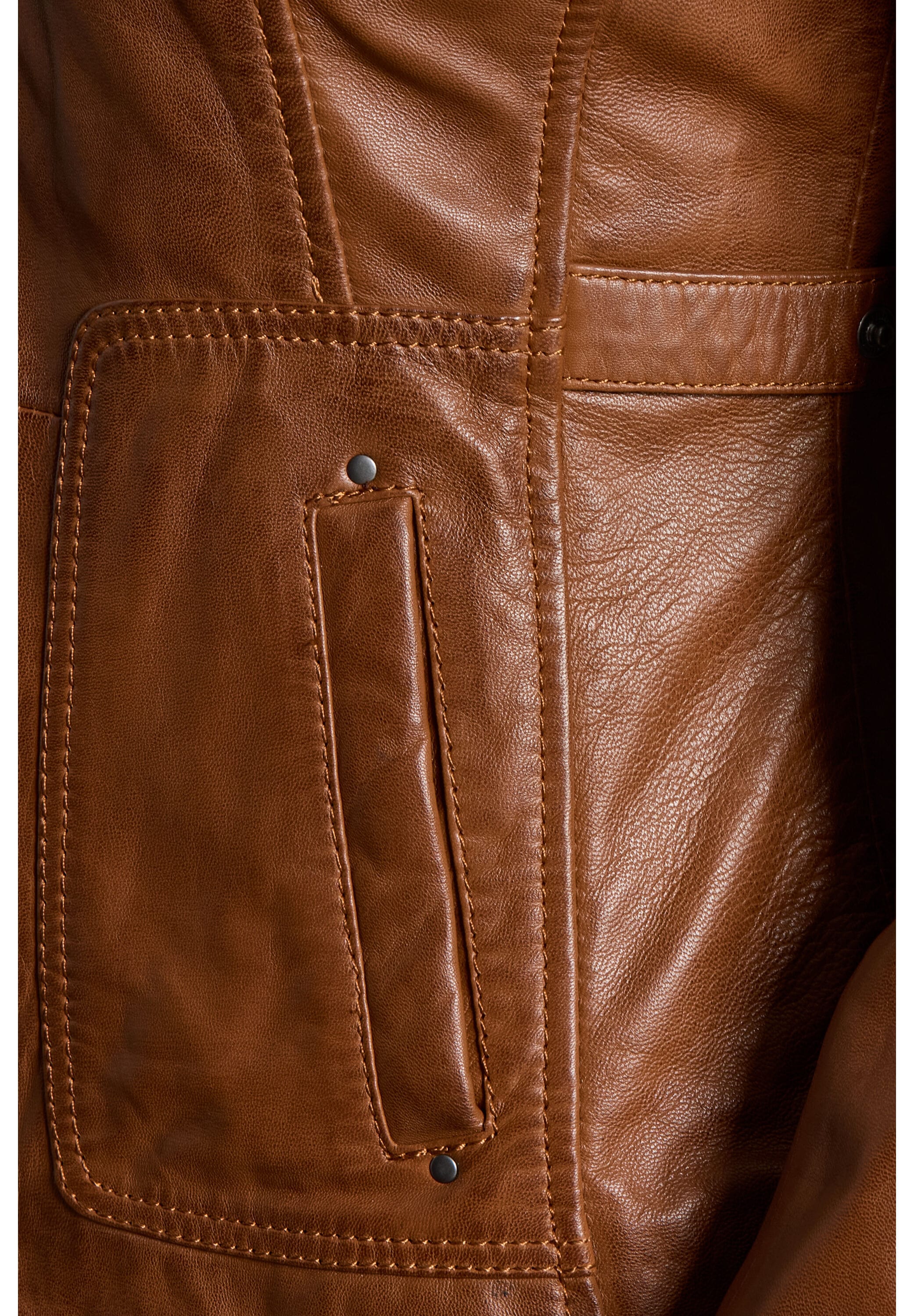 bugatti Lederjacke »bugatti Lederjacke« ohne Kapuze sportives Design