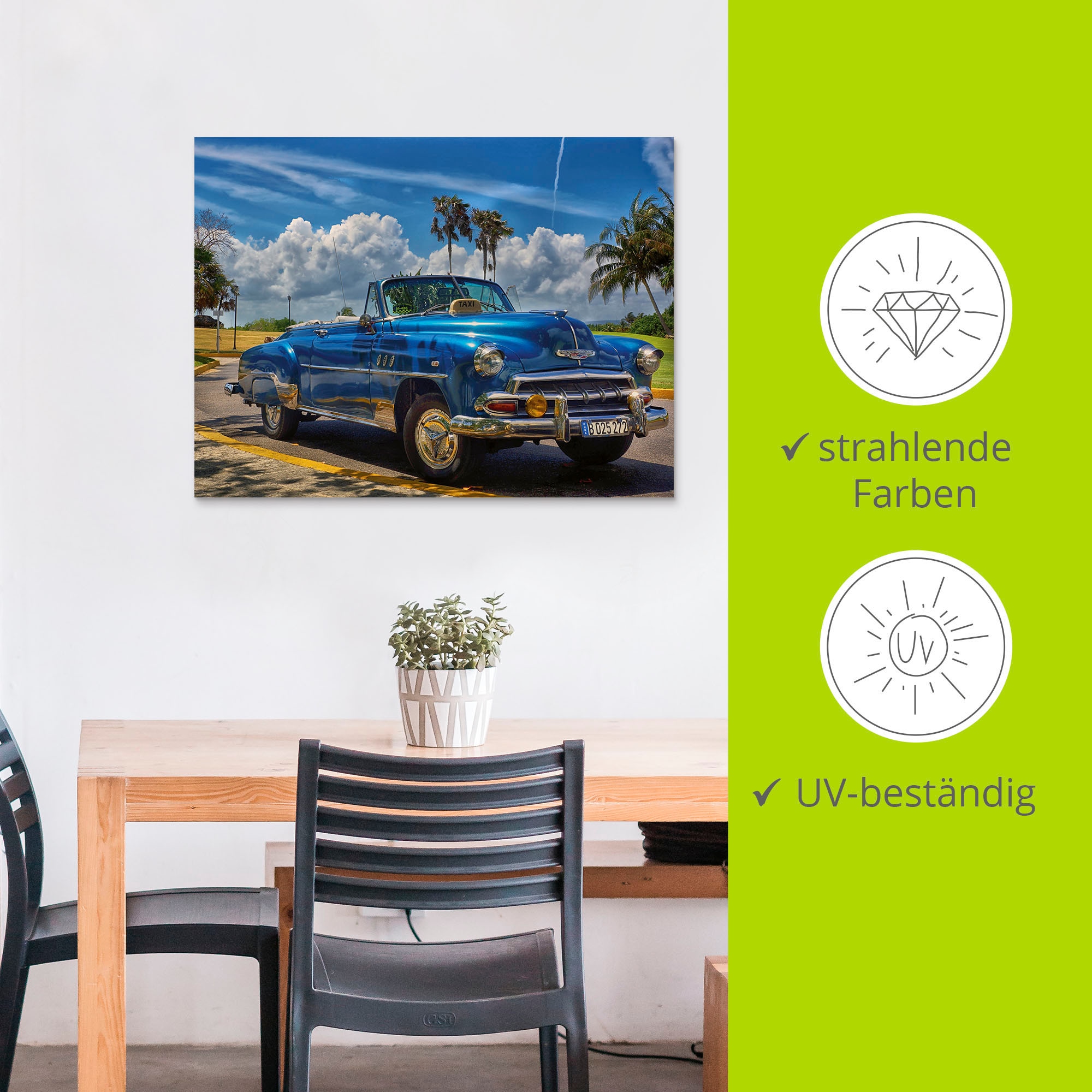 Artland Wandbild »Havanna Flair« Auto 1 Stk. tlg. als Alubild, Outdoorbild, Leinwandbild, Poster, Wandaufkleber