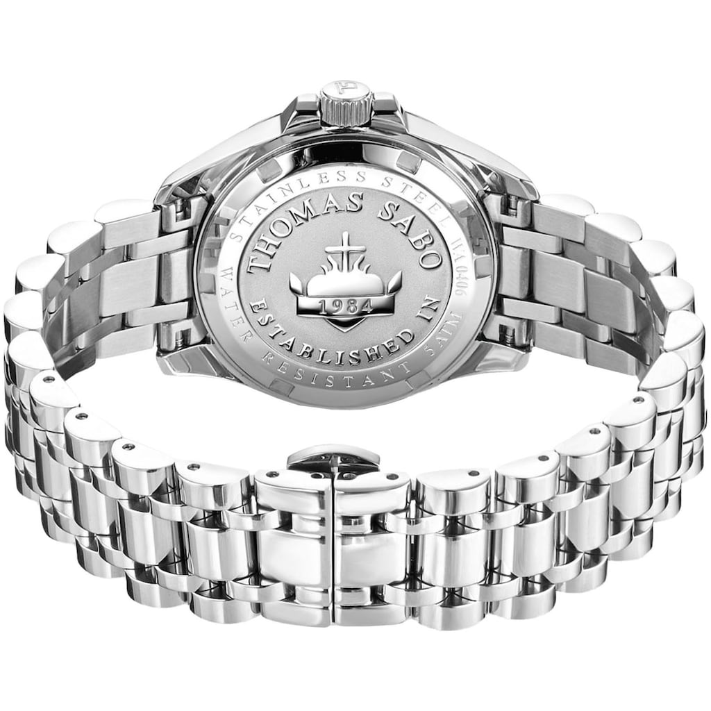 THOMAS SABO Quarzuhr »DIVINE«, Armbanduhr, Damenuhr, Datum, Mineralglas mit Saphirbeschichtung