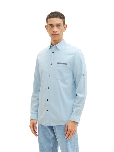 TOM TAILOR Langarmhemd, aus feiner Chambray-Qualität